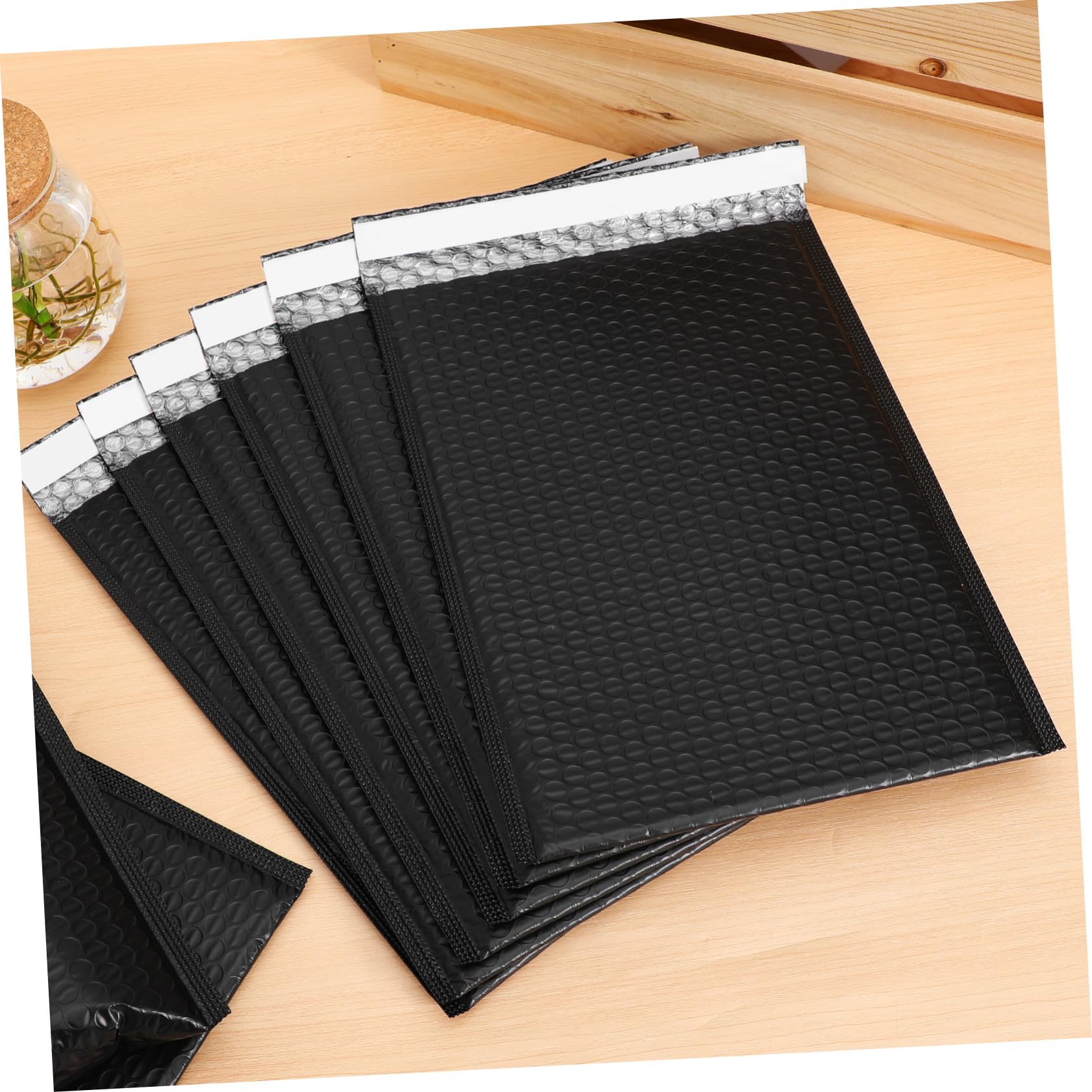 50 Pezzi Buste Imbottite con Bolle d Aria Autoadesive Nero Buste Rinforzate per Spedizioni Piccole e Packaging Aziendale per Vestiti e Cosmetici