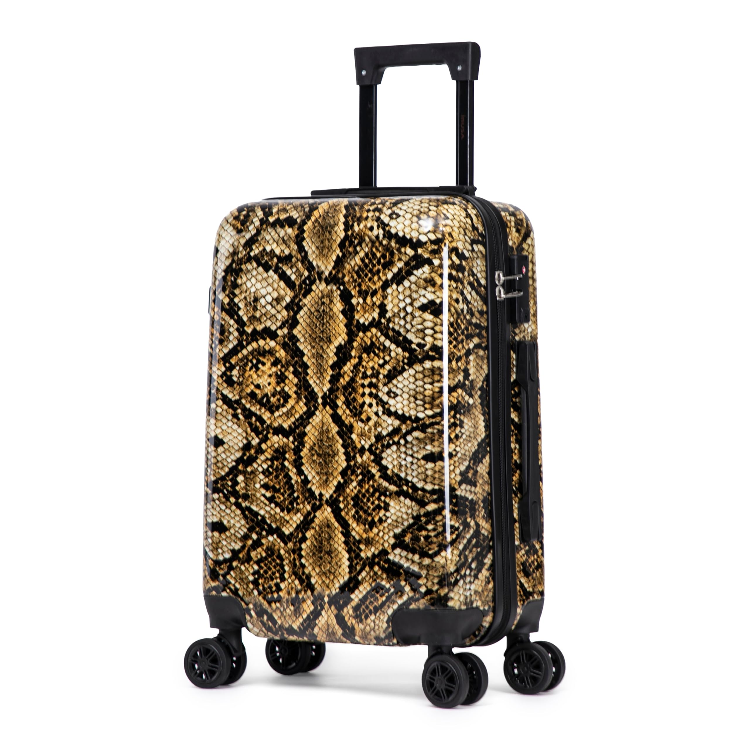 InUSA Snake Print 20-Inch Carry-on Hardside Spinner Luggage and TSA Lock