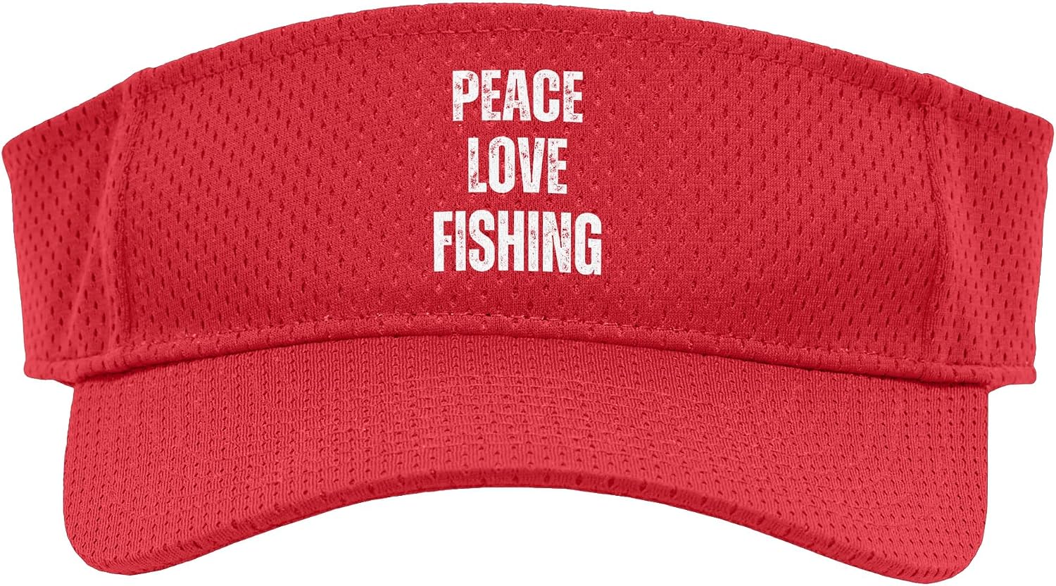Peace Love and Fishing - Funny Sarcastic Humor Fishermen Sport Sun Visor