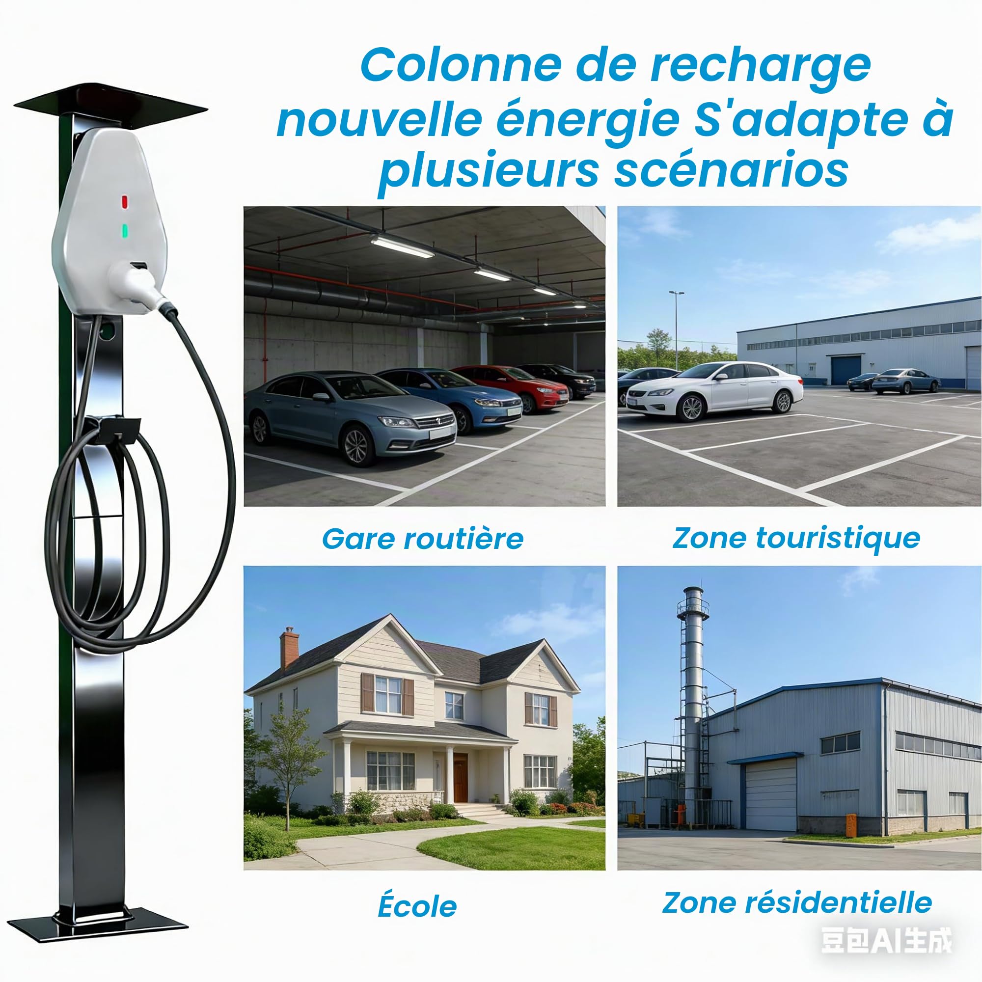 Wallbox - Poteau de Montage sur Pied - pour Station de Charge pour Voitures électriques - Protège Votre Chargeur - Dimensions : 150 cm x 28 cm x 21 cm