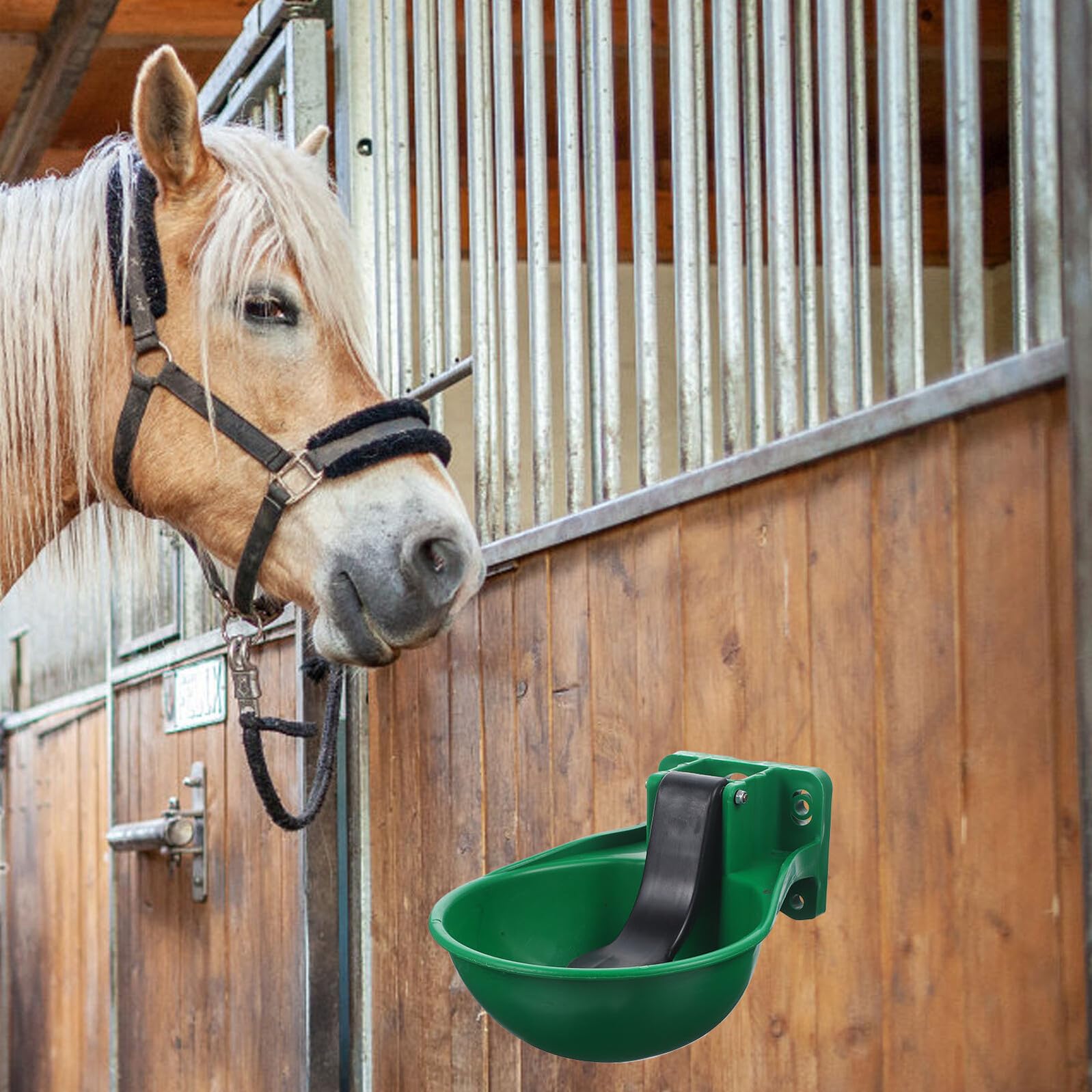 Homoyoyo Abbeveratoio Automatico per Bestiame in Plastica e Ghisa Ciotola Grande per Bovini e Ovini Design Forma di con Valvola Contatto per Risparmio Idrico Adatto Mucche Suini e