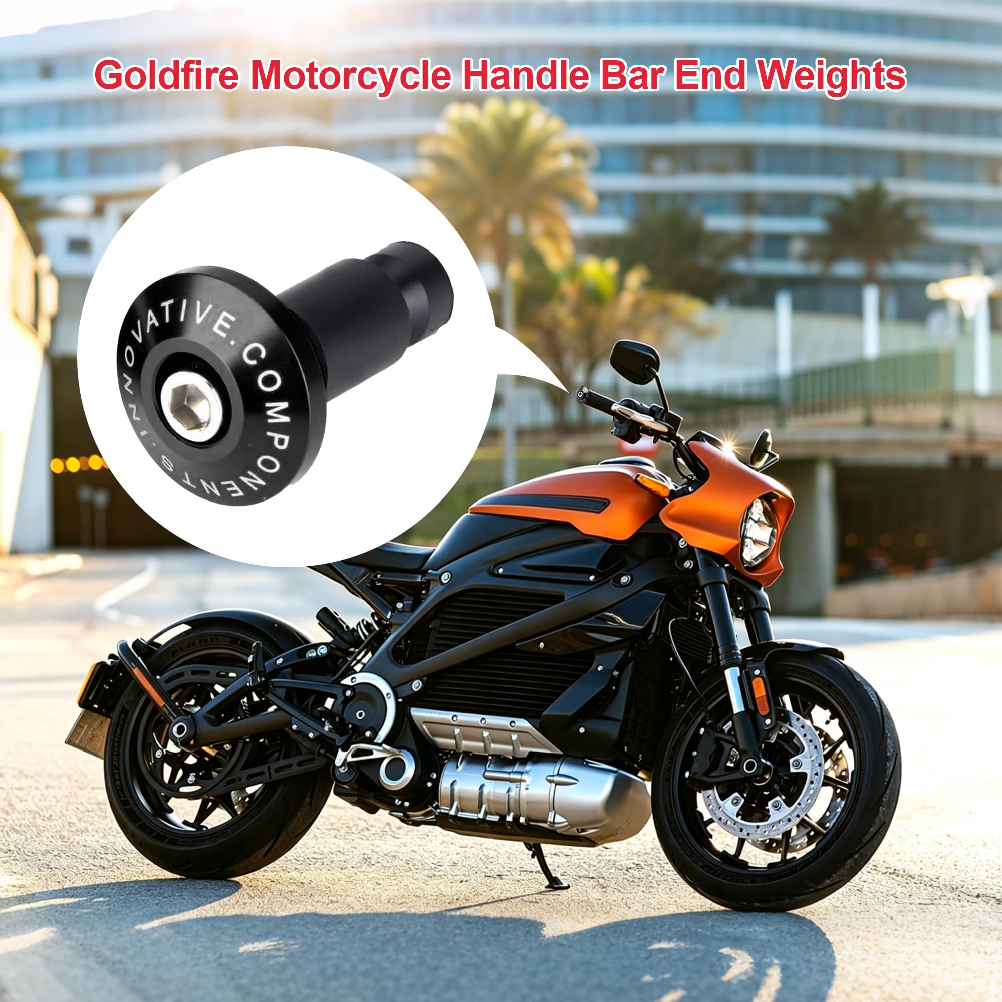 Goldfie - Tapón para manillar de motocicleta de 7/8 pulgadas, antivibración, silencioso, para Yamaha Kawasaki Honda KTM