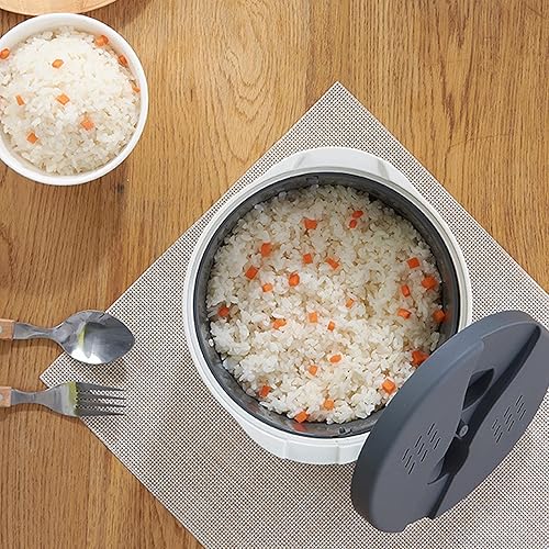 Miniatura 3 de CHICIRIS Utensilios de cocina, olla arrocera para microondas, material PP de grado alimenticio, cuchara de arroz, colador de tapa, olla al vapor