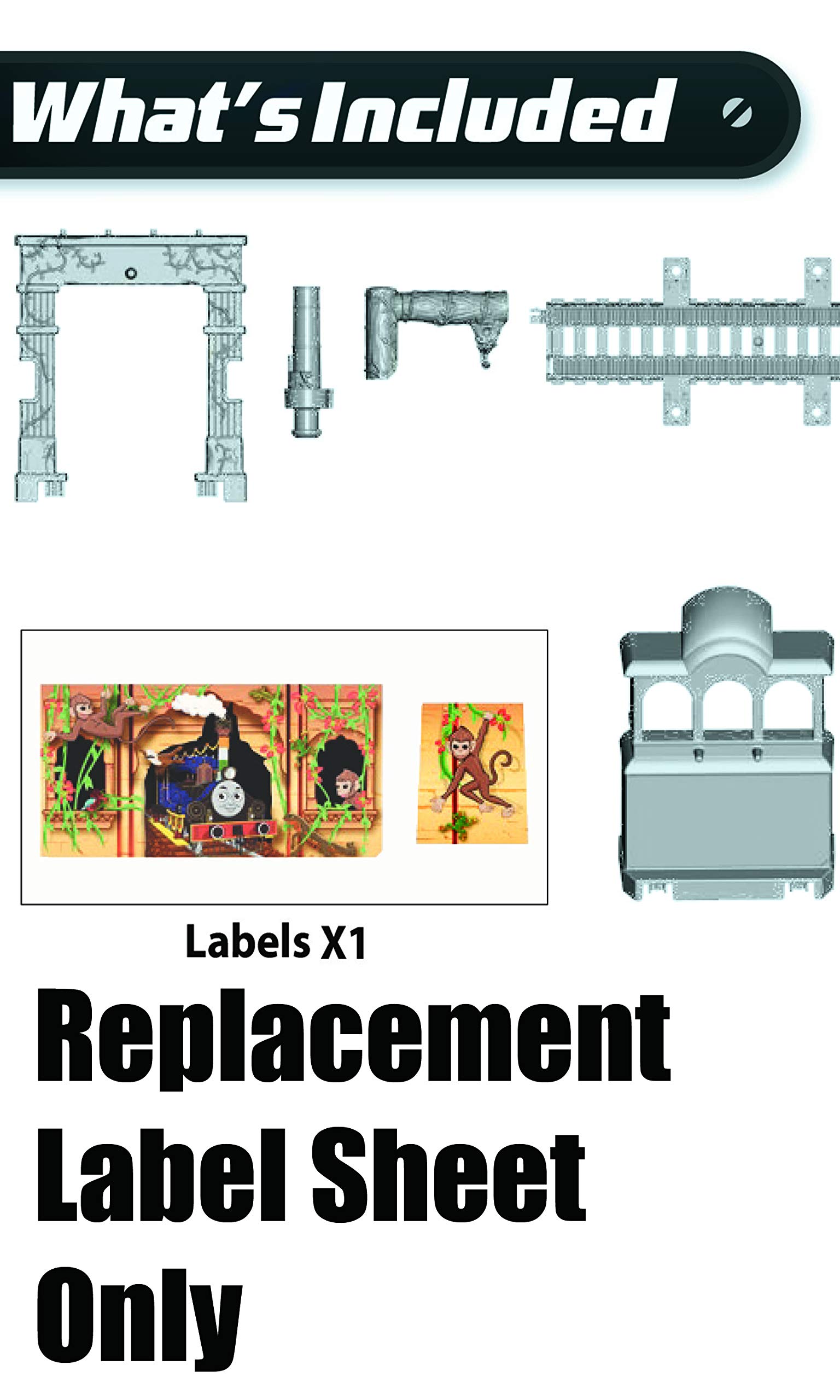 Fisher-Pric e Replacement Parts for Thomas Train - Thomas and Friends Trackmaster Monkey Palace Set ~ Replacement Label Sheet
