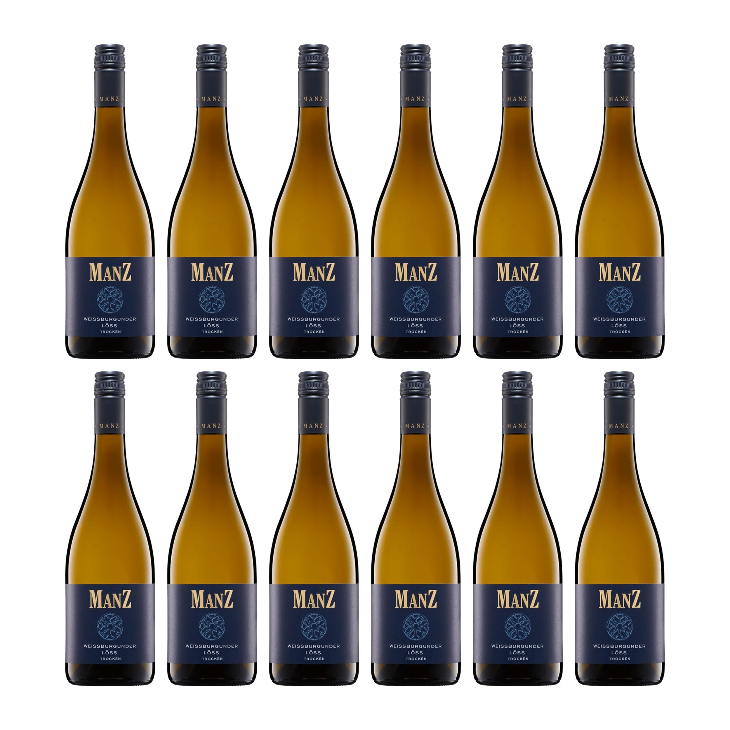 Weingut Manz Weissburgunder Löss Weisswein Weiss Trocken VEGAN Deutschland inkl. FeinWert E-Book (12 x 0.75 l)