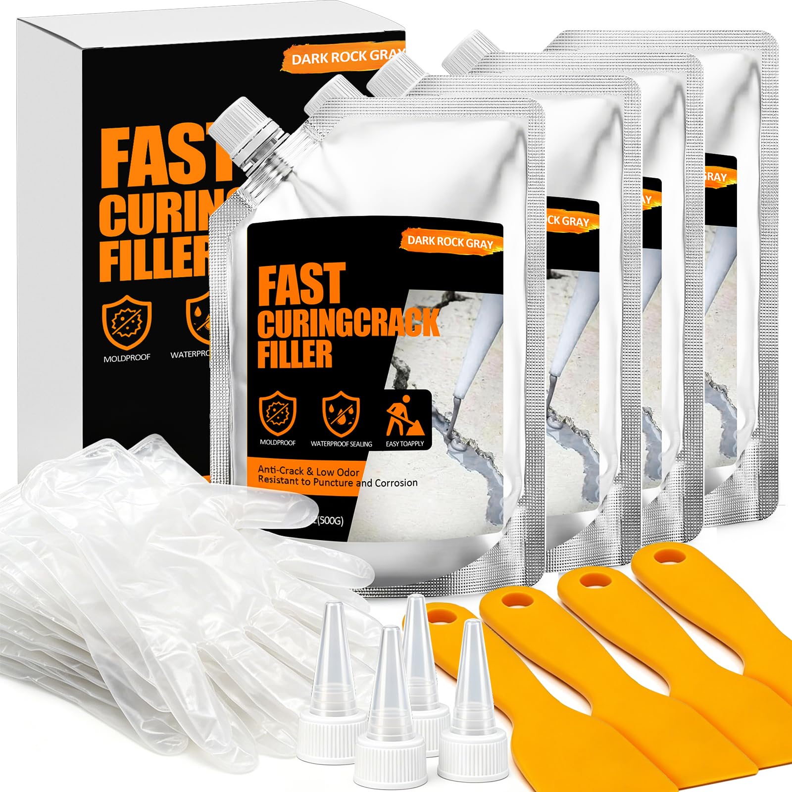 OakSky Self-Leveling Concrete Crack Filler Gray 4-Pack