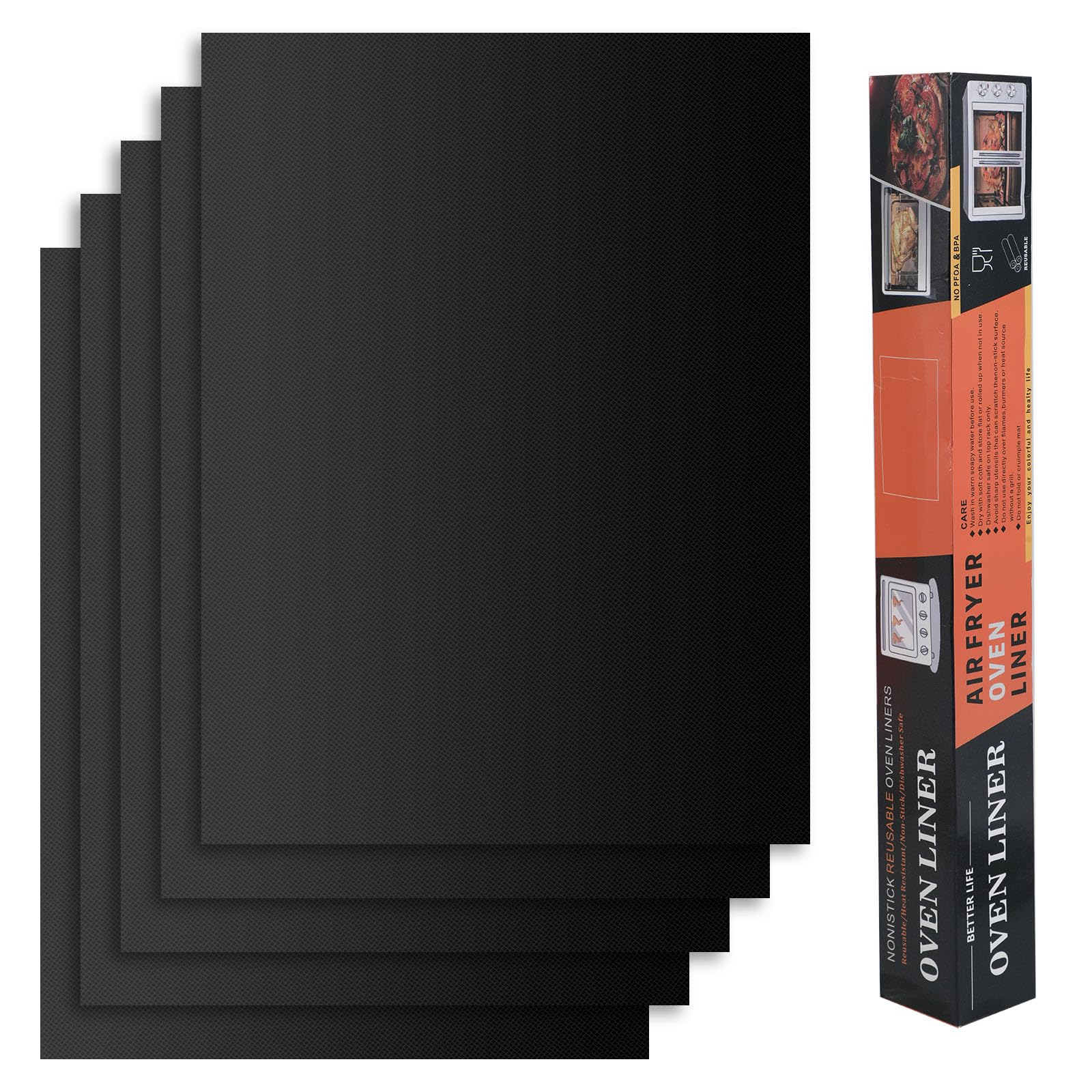 Tapis de Barbecue Antiadhésifs en Téflon 40x33cm Lot de 5 Reutilisable sans PFOA