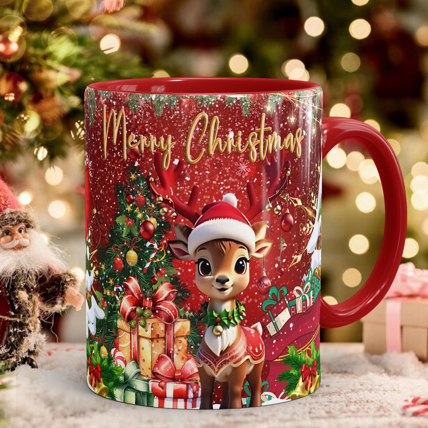 WellWishr Christmas Coffee Mug 330ml - Merry Christmas & Happy New Year Gift for Kids, Boys, Girls, Women, Men - Festive Printed Mug (CRM16)