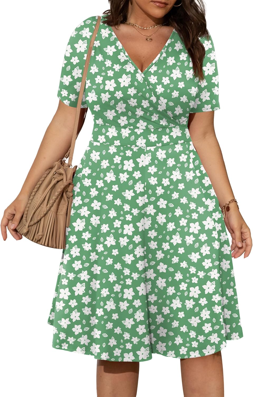 Green White Floral