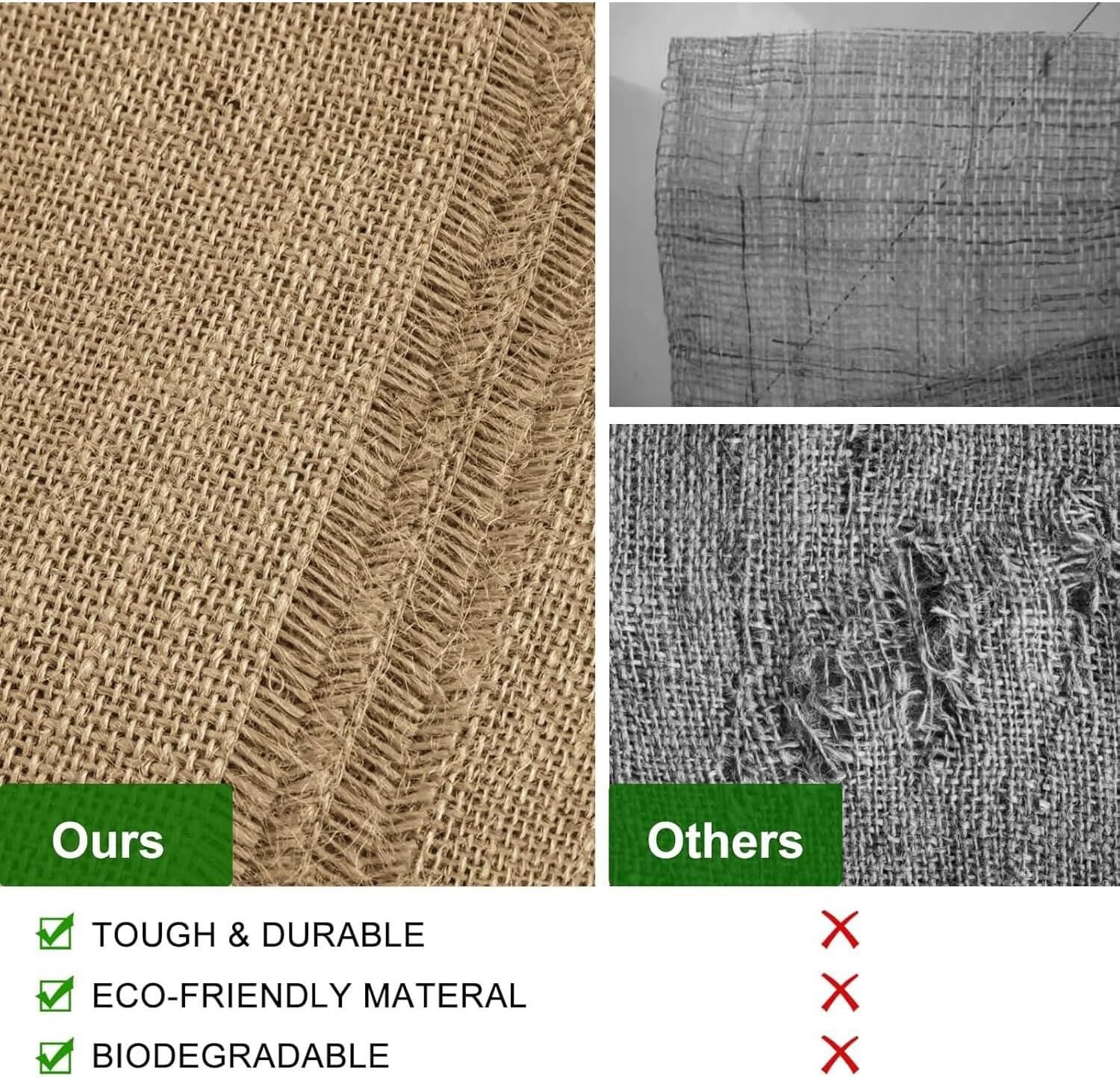 Agfabric Burlap Roll,4ftX50ft Garden Landscape Fabric,Natural Material Jute Liner for Weed Barrier,Outdoor Plant,Gardening