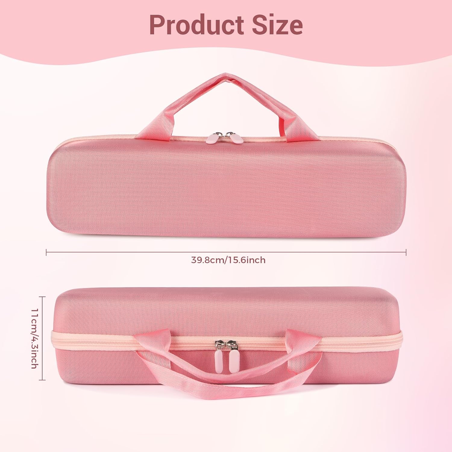 Hard Carrying Case Compatible with Shark SilkiPro Hair Straightener, Hard Shell Travel Case for Hair Straightener & Accessories (Rose Pink)