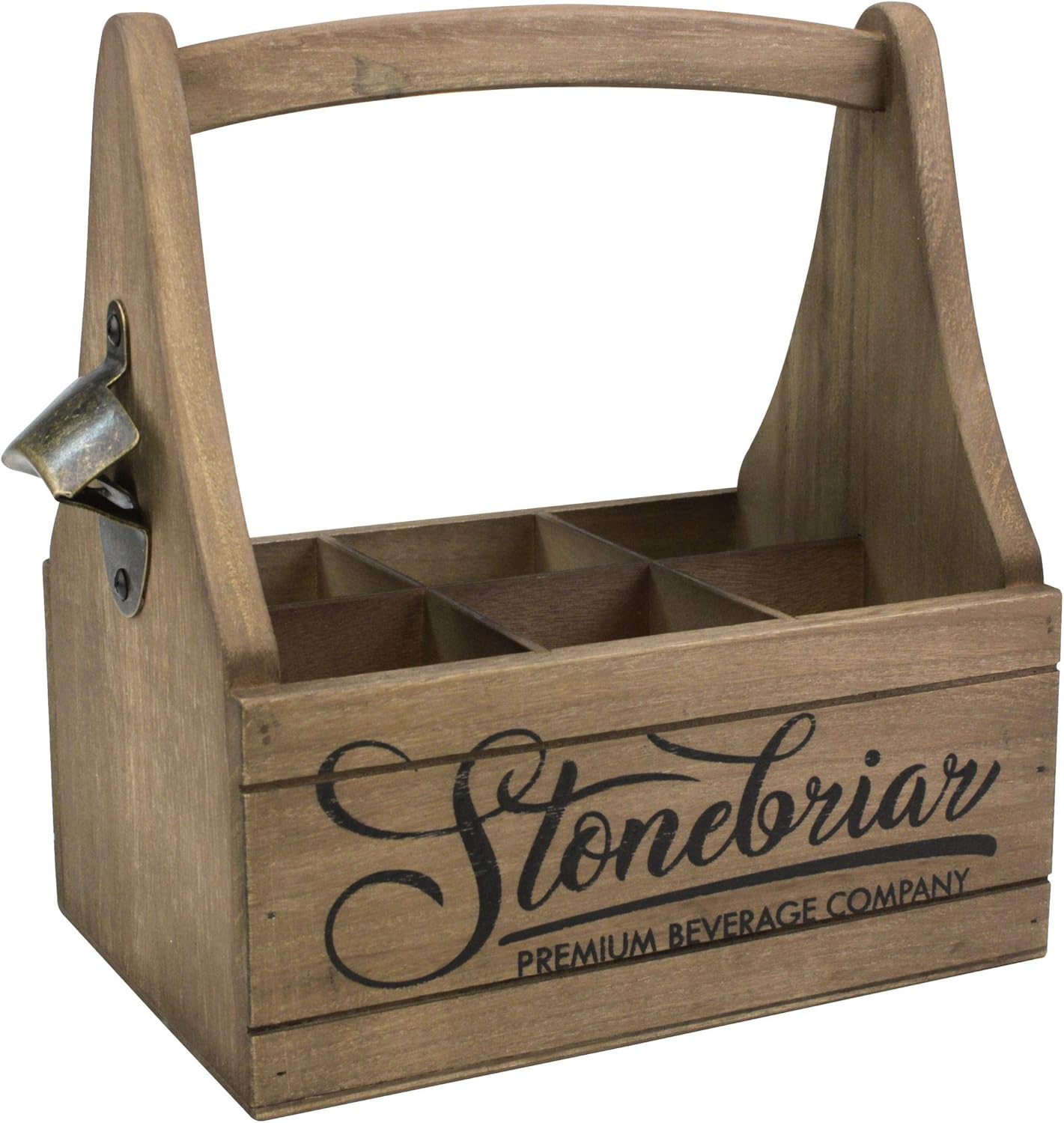 CKK Industrial SB6245A Stonebriar Premium Beverage Wooden Beer Caddy