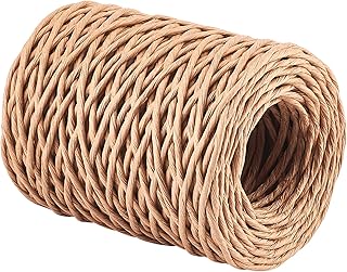 CHGCRAFT 2mm 164ft(50m) Floral Iron Bind Stem Wire Paper Wrapped Rattan ...