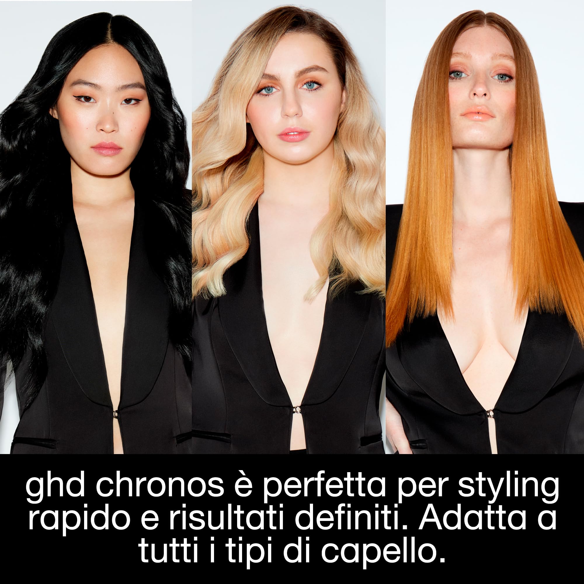 ghd Chronos, Piastra Capelli Professionale con Lamelle in Ceramica, Finish Ultra-Gloss, Tecnologia HD Predittiva per uno Styling Veloce, Piega Morbida e Lucente Senza Danni da Calore Estremo