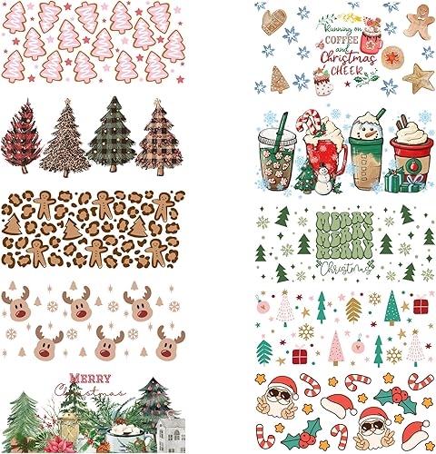 Miniatura 7 de 10 calcomanías de transferencia UV DTF impermeables para tazas de 16 oz taza de café helado, tazas de vidrio frotar en calcomanías de transferencia