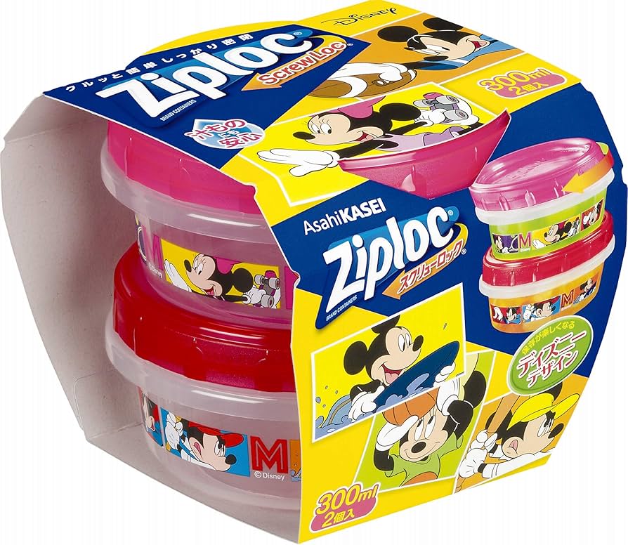 Amazon.co.jp: ジップロック スクリューロック 300ml 2個入 ミッキー