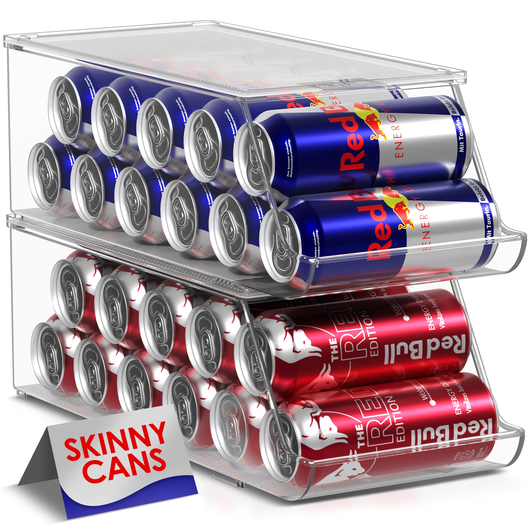 Sorbusskinny Soda Can Organizer For Refrigerator Stackable Slim