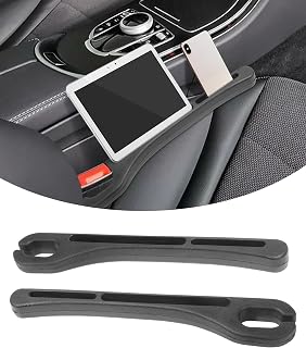 2 Pack Car Seat Gap Filler,Car Gap Filler,Car Accessories Car Seat Gap Filler Organizer,Prevent Things from Falling Between Seat and Center Console,Universal Gap Filler for Car(Black)