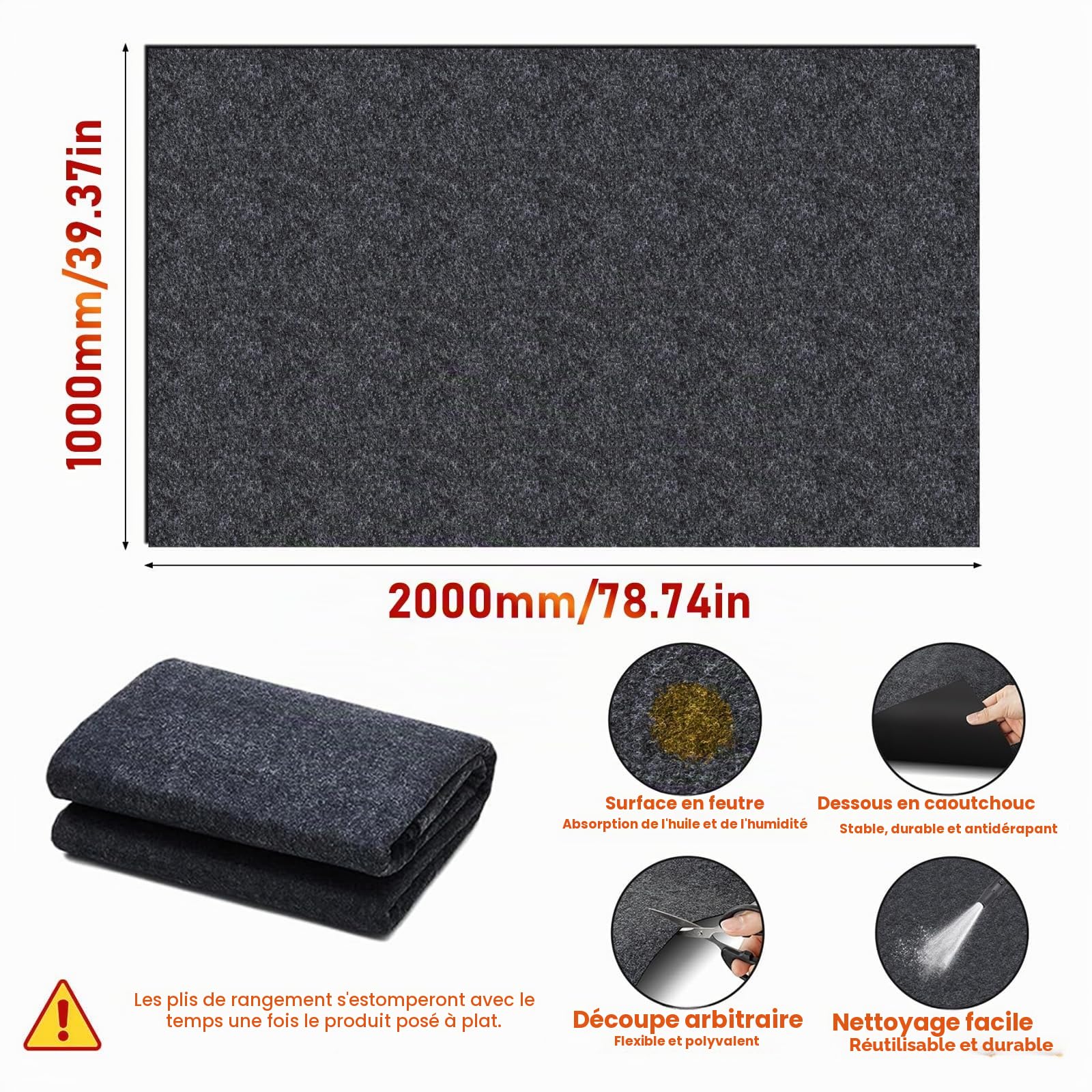 Tapis de Garage 100x200 CM Tapis Moto Garage Atelier Collection D'huile Tapis De Protection