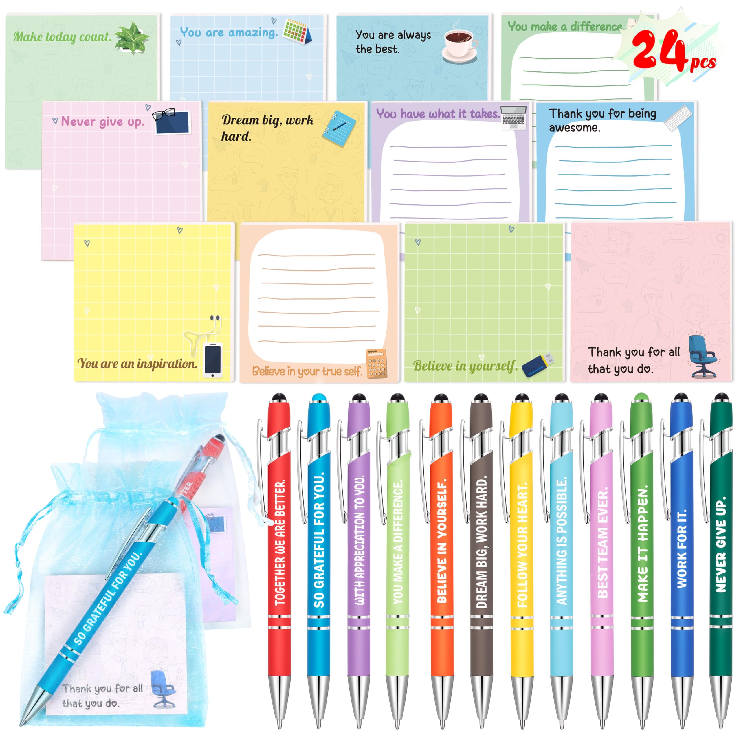Luck Sea Funny Pens & Sticky Notes Set