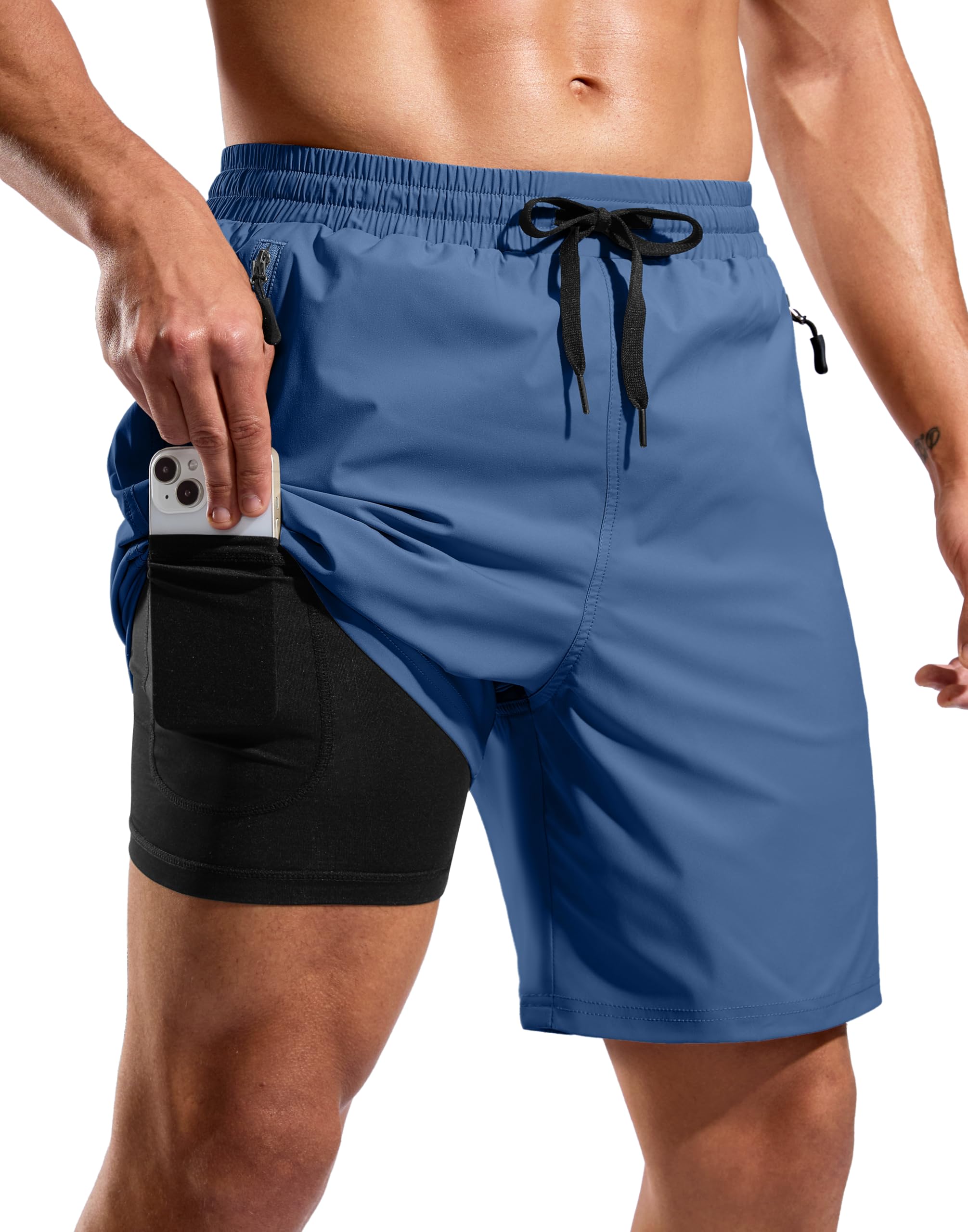 G Gradual Mens Swim Trunks with Compression Liner 7"/9" Board Shorts