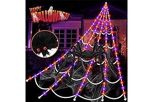 Scary Halloween Decor | 16.4Ft 200 LED Spider Web Lights