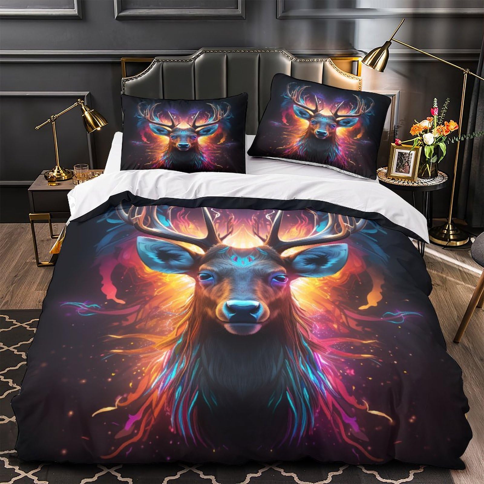 Stampato in 3D Pronipote tibetano Copertina Stampata Microfibra Disegnata Biancheria Da Letto Ipoallergenico Con 2 Federe,King（220x240cm）, Per Ragazzi Adulti