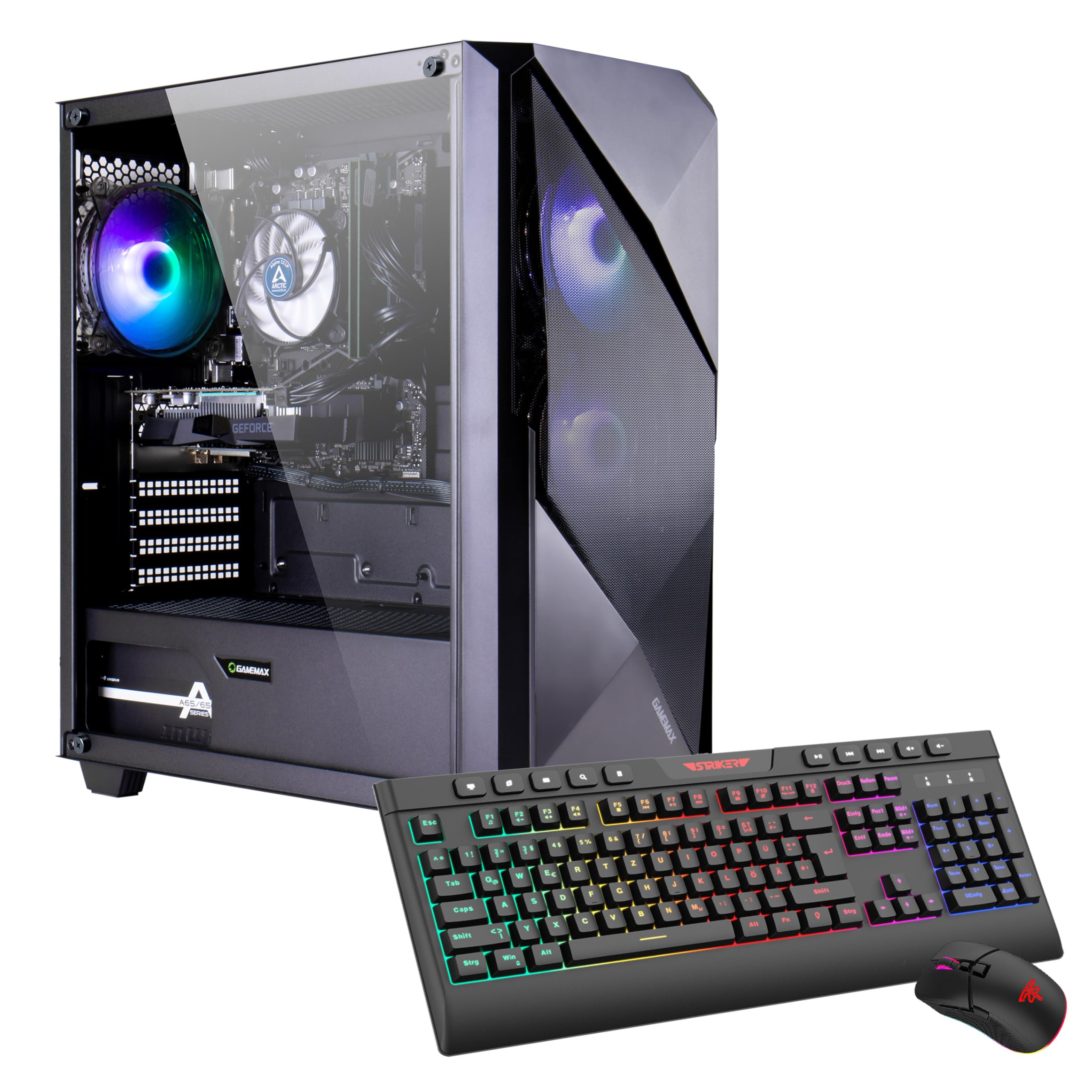 GAMEMAX Gaming-PC Striker 7817 AMD Ryzen 7 9700X 16GB DDR5 RAM 1TB SSD RTX 5060Ti Windows 11