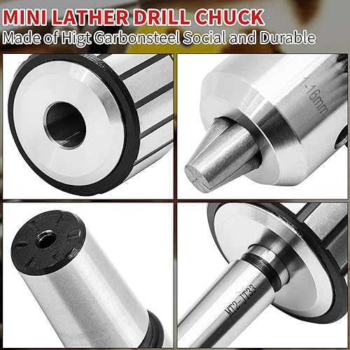 Miniatura 2 de Portabrocas de 132"- 58" con vástago MT2 (MT2-JT33), cono Morse No. 2, portabrocas resistentes con llave de mandril