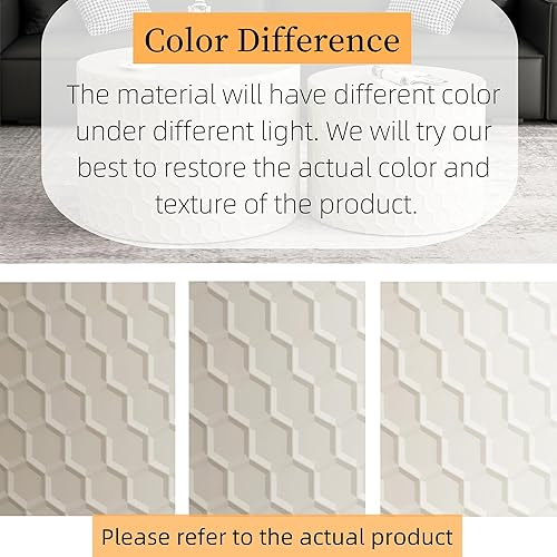 Miniatura 13 de kevinplus Juego de 2 mesas auxiliares pequeñas blancas para sala de estar, mesa auxiliar redonda de madera para dormitorio, oficina, sin montaje