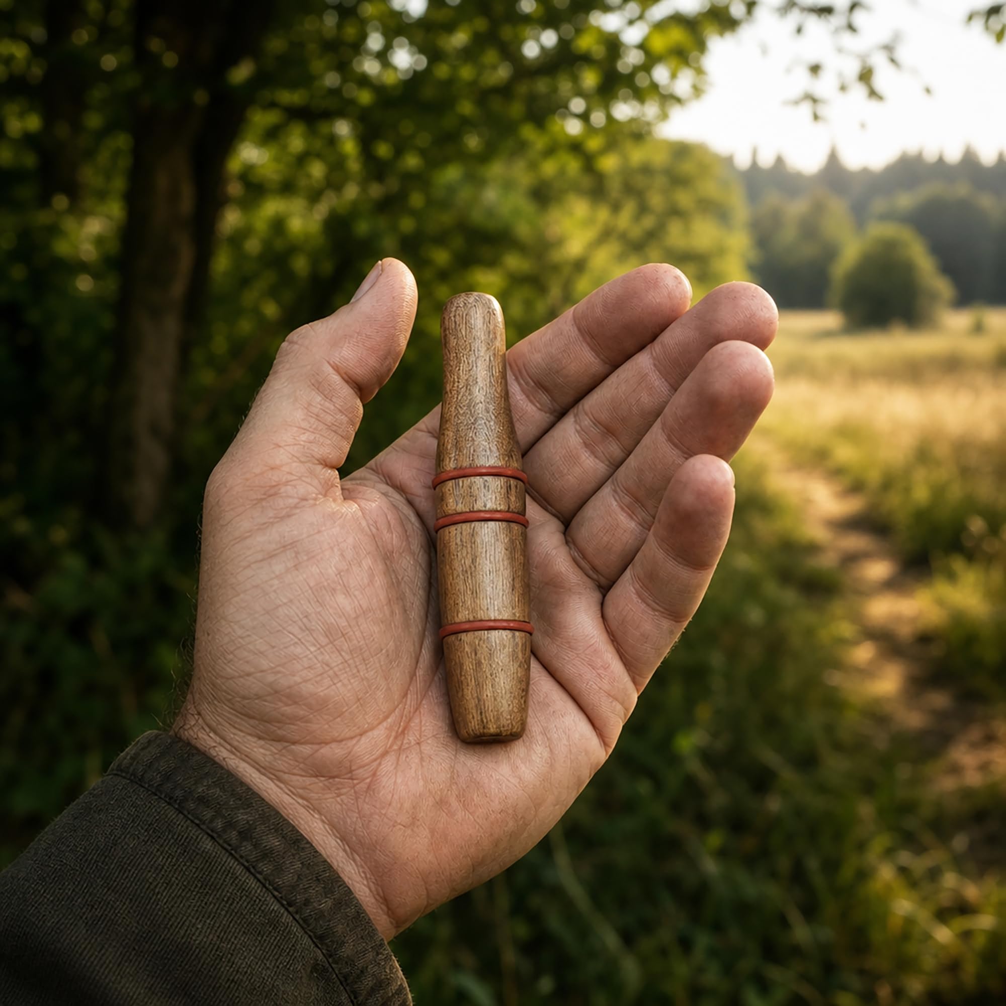 2-in-1 Rehblatter Jagd, Ricke & Kitz Lockruf mit Tonanpassung | 2-in-1 Blatter Rehwild für die Jagd. Imitiert Ricke & Kitz. Tonlage per Lippen anpassbar für naturgetreue Wildrufe.