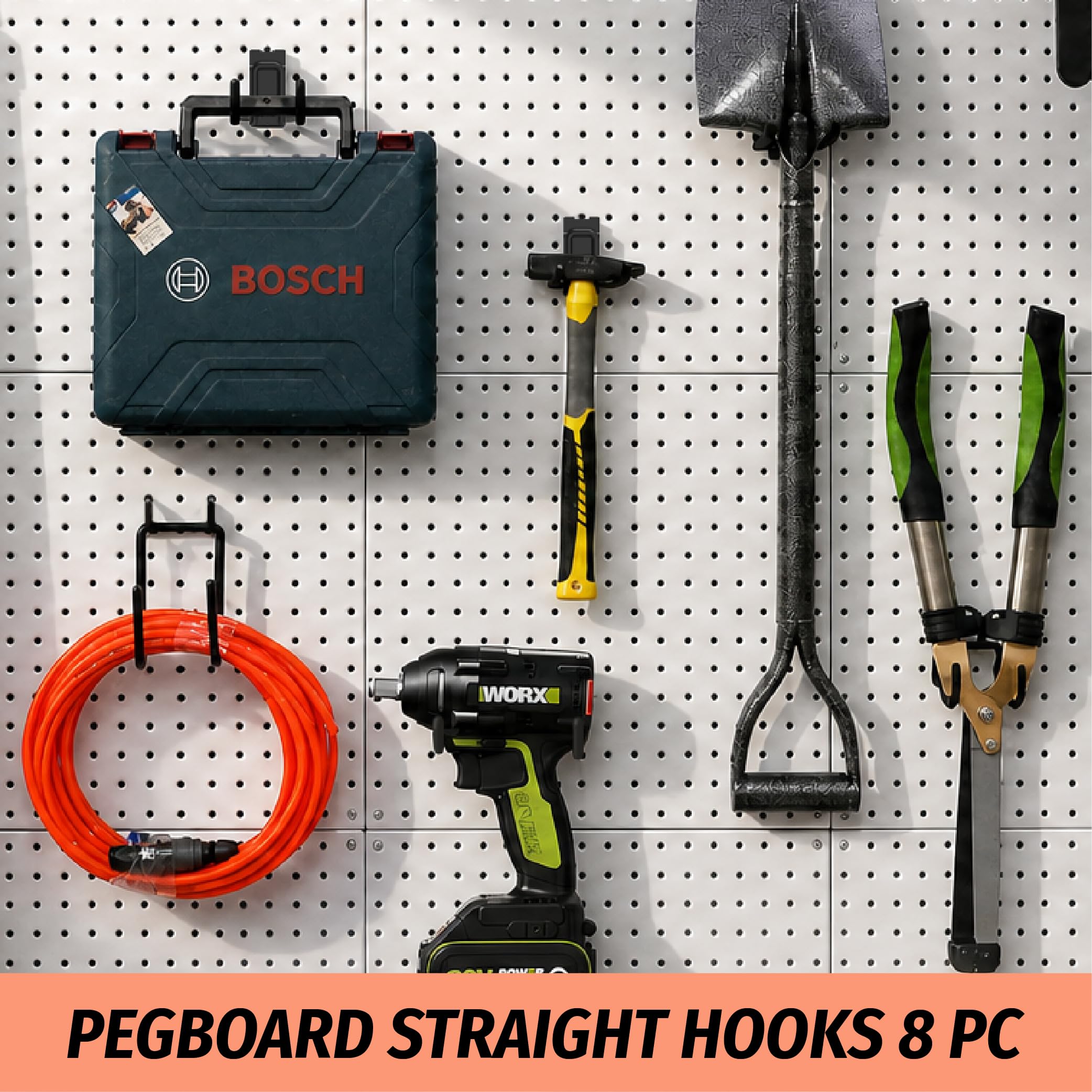 HUHOLE Pegboard Hooks - 8 Pack for Tools & More -6