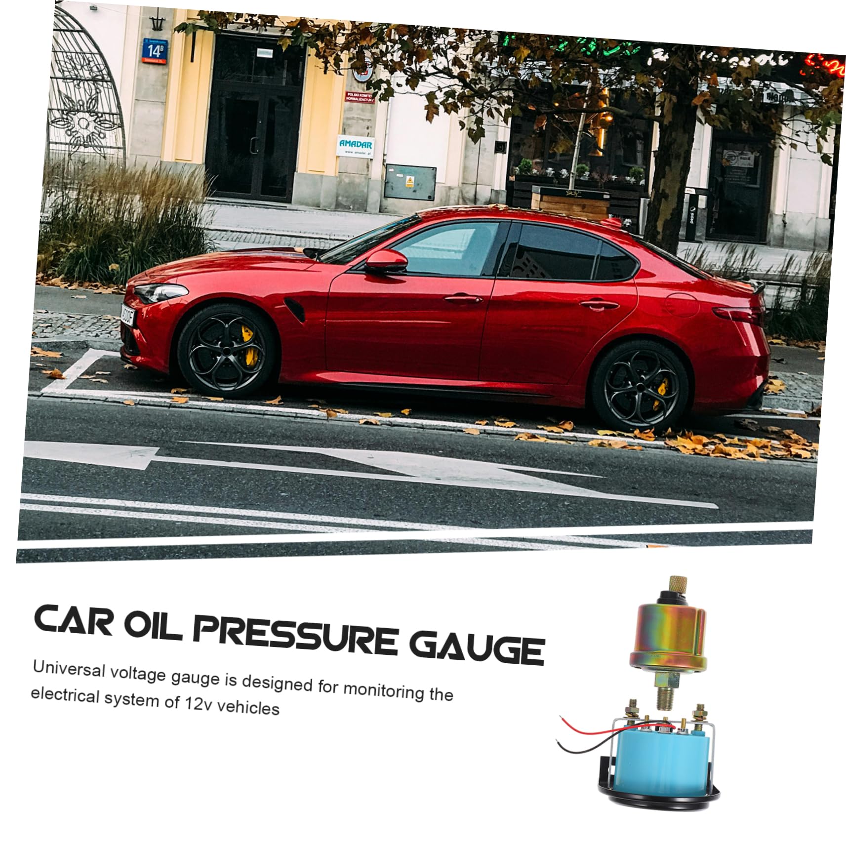 Gatuida 4pièces Jauge De Pression Huile Manomètre Mécanique Pour Automobile Mesure Précise Pression Huile
