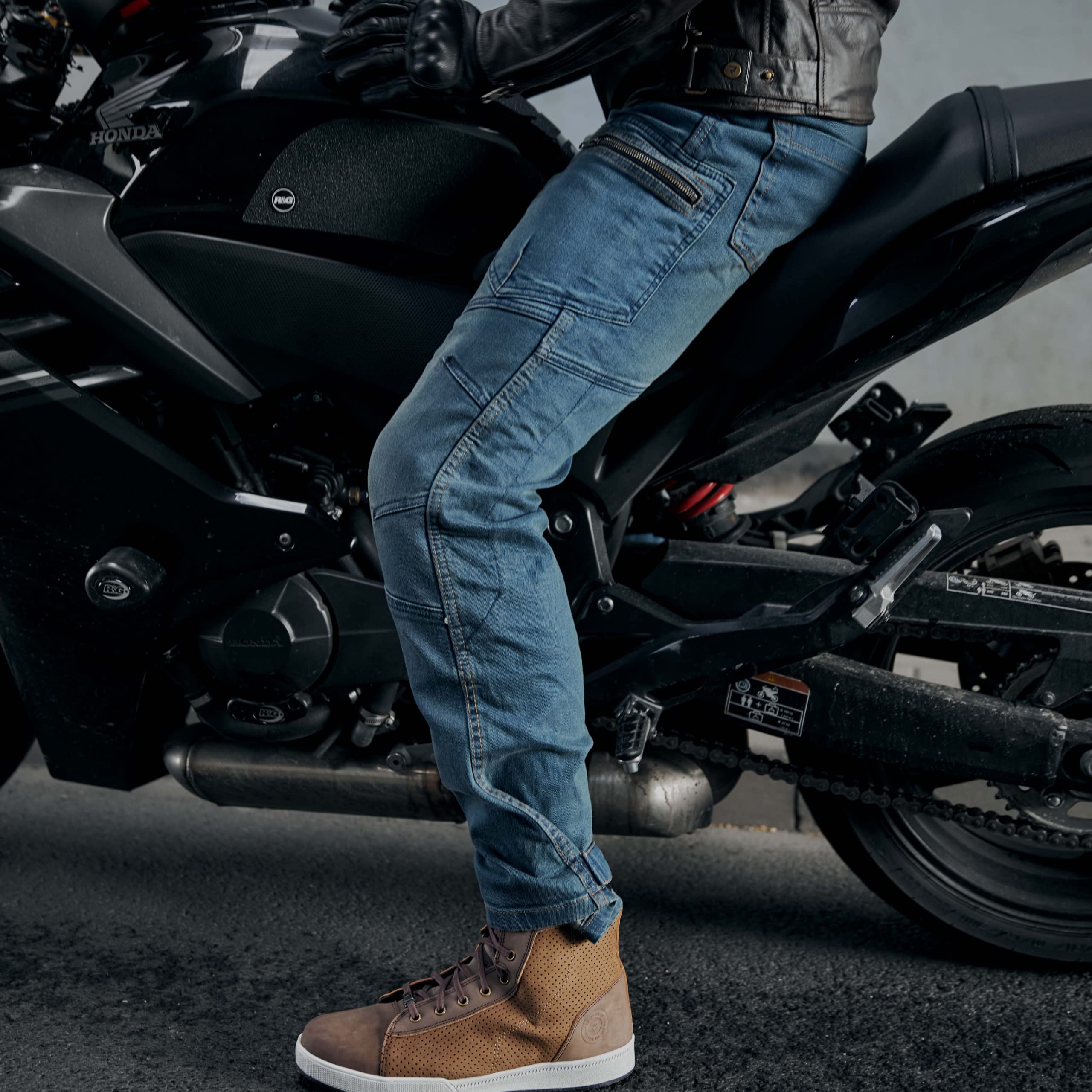 REBELHORN Urban III Jeansy motocyklowe męskie | Podszewka z włókna aramidowego | Ochraniacze kolan i bioder level 2| Otwory wentylacyjne | 7 Kieszeni | Loose Fit