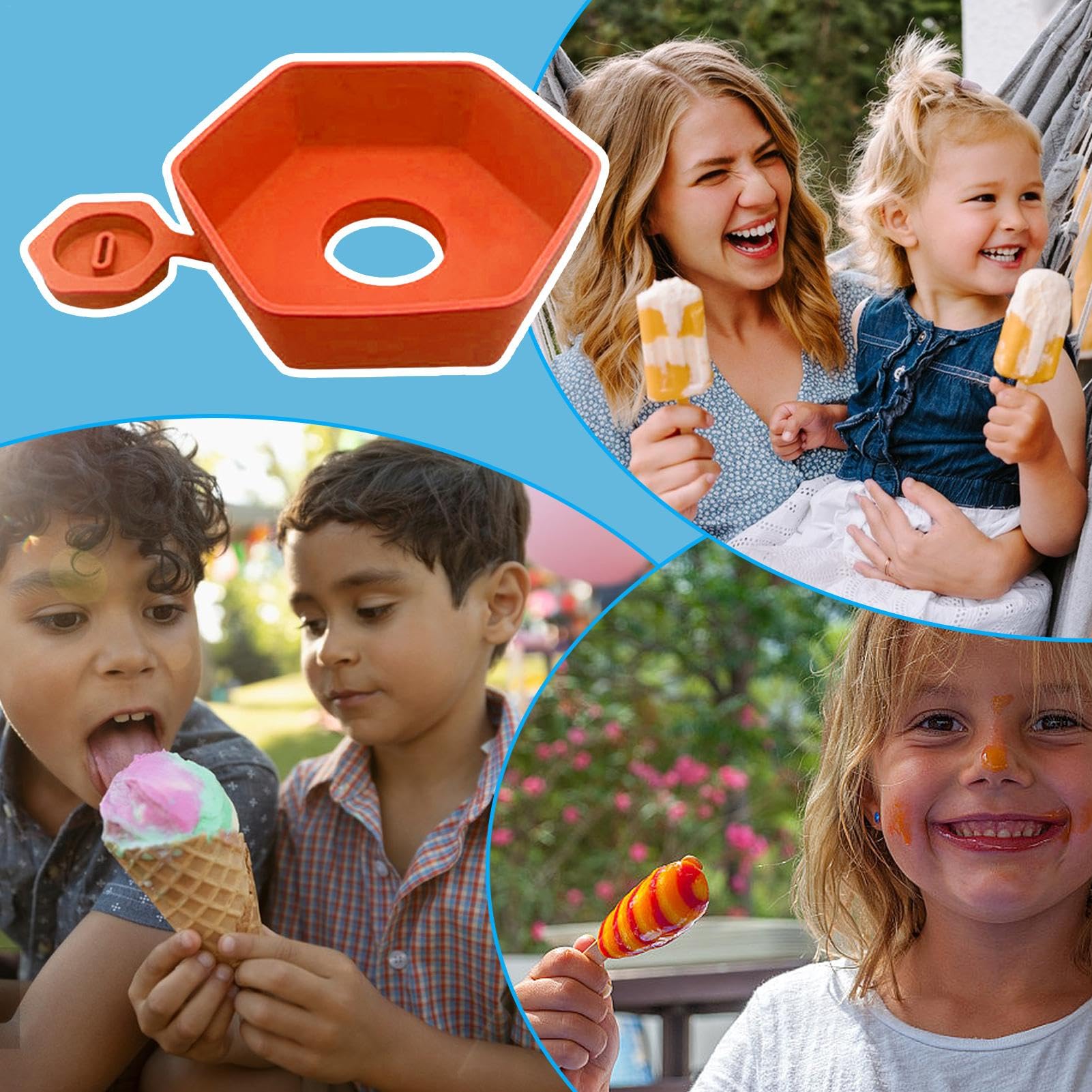 4x Eis Tropfschutz Aus Silikon - Praktischer Halter Für Eis Am Stiel