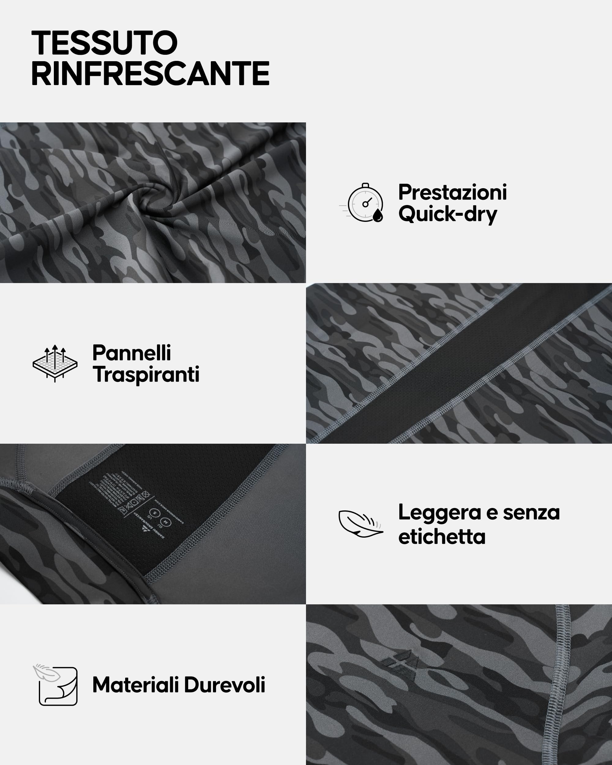 DANISH ENDURANCE Maglia Compressione Uomo Maniche Corte, Traspirante e Quick-Dry, Maglietta Sportiva Uomo Palestra, Running e Ciclismo, 2 Pezzi