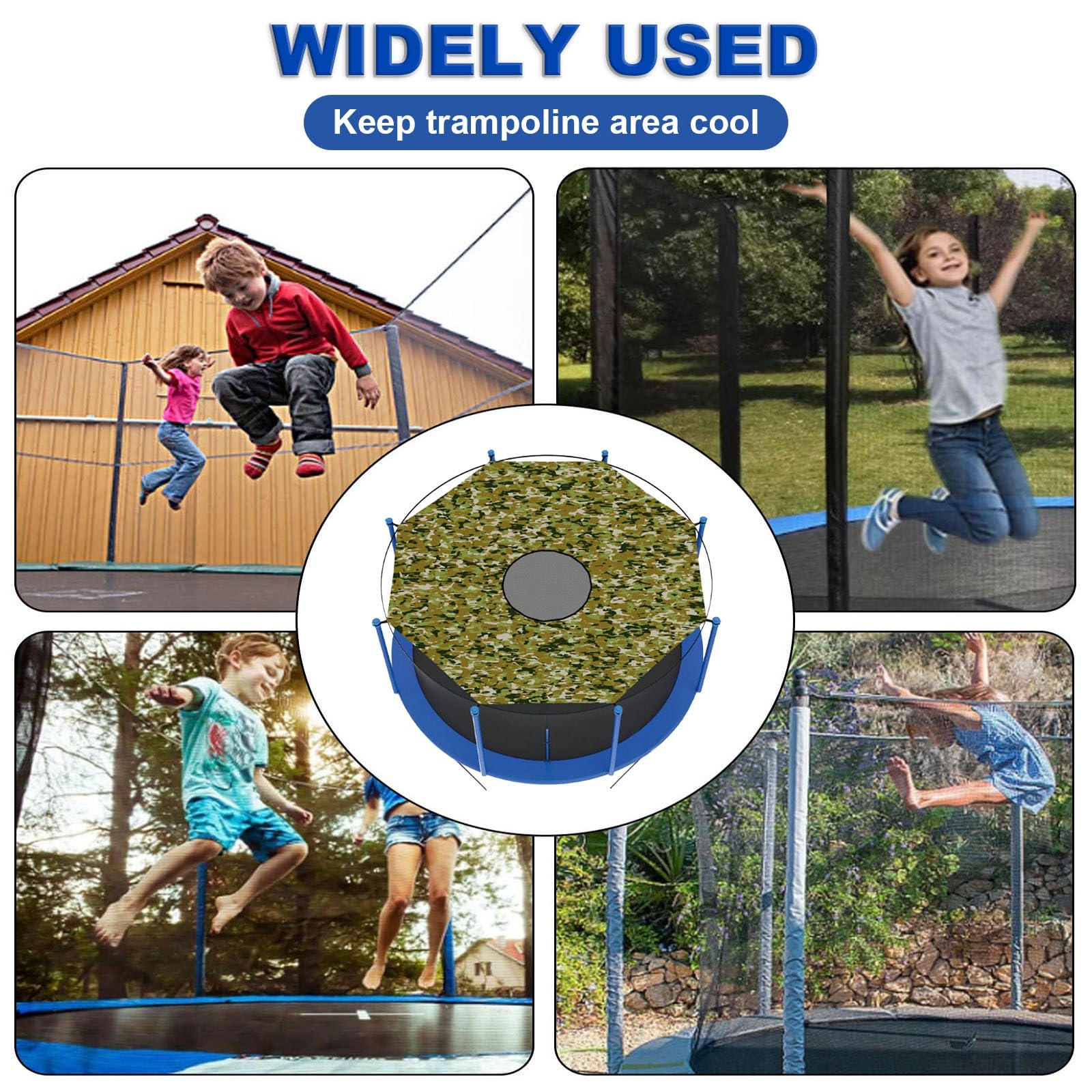 Osłona na trampolinę, 16 m, namiot chroniący przed słońcem do trampolin zewnętrznych, odporny na promieniowanie UV, trampolina, baldachim, akcesoria podwórkowe, osłona trampoliny