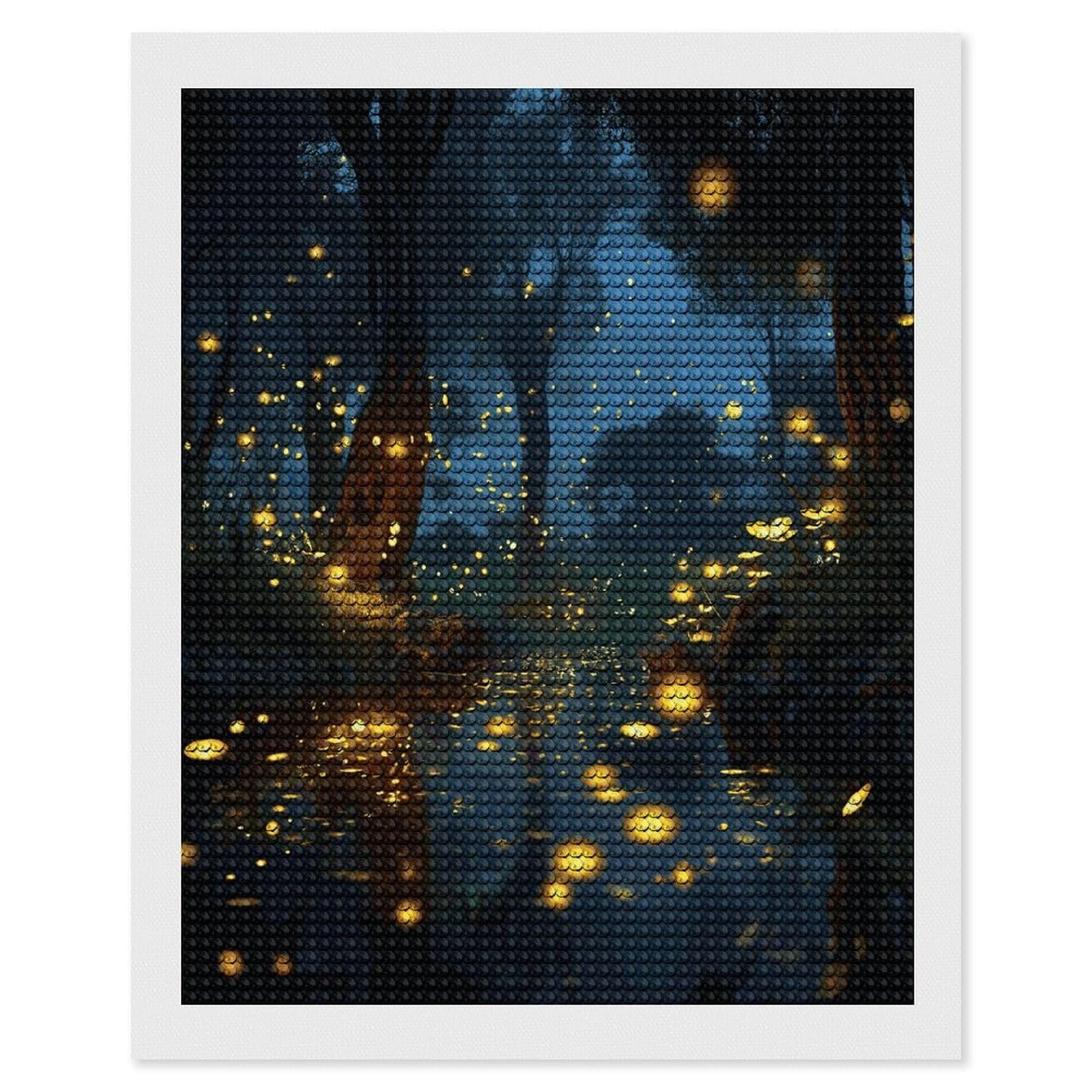 Fireflies Diamond Art Kits for Adult Round Full Drill Diamond Dots Paintings for Beginner Picture Art DIY Diamond Painting Kits 5D Diamond Art Painting for Home Wall Decor 16"x20"