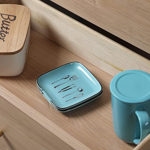 Miniatura 3 de Soporte de cuchara de cerámica para encimera de cocina, 4.75 pulgadas, resistente al calor, soporte para cuchara para estufa, cuchara moderna para