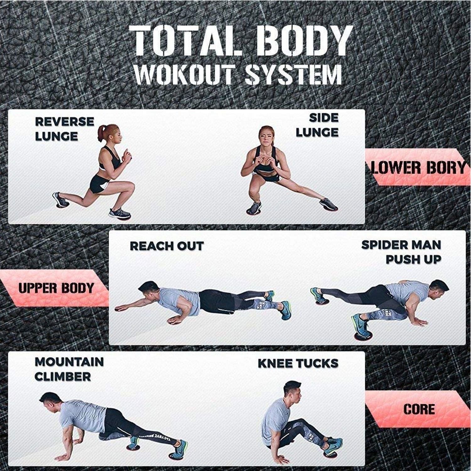 Runee Gleitscheiben für Fitness und Training Workout – Doppelseitige Core-Schleifer für Mehrzweckgebrauch – 2 Scheiben für ultimatives Ganzkörpertraining zu Hause oder auf Reisen (Kreis Pink)
