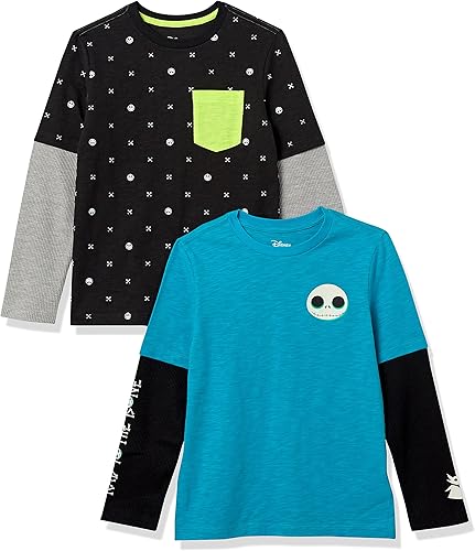 Tienda Essentials Disney Marvel Star Wars - Camisetas 2 en 1 de manga larga para niños y niños pequeños, paquete de 2
