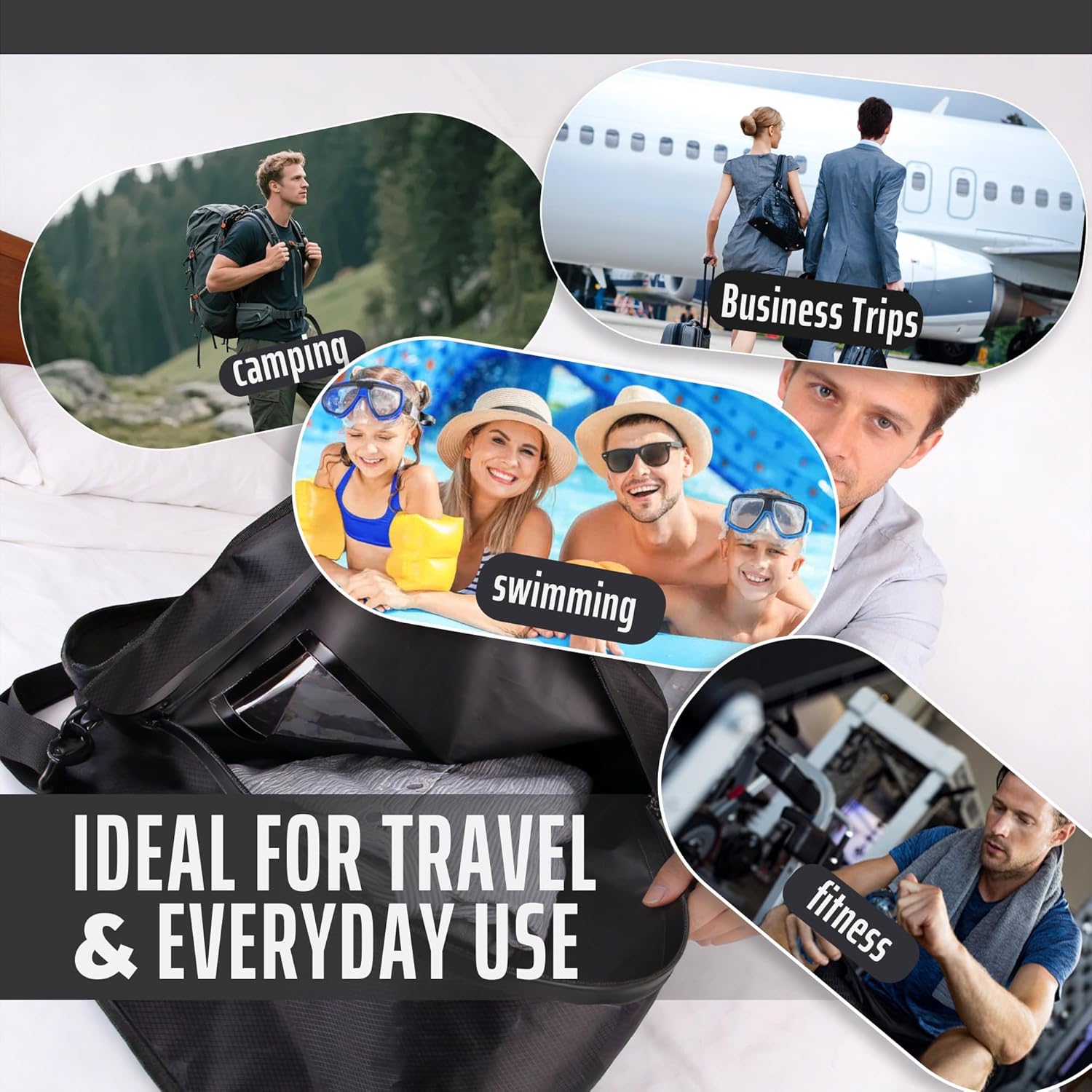 Vacuum Seal Travel Bags with Pump-Reusable Compression Packing Bags for Clothes, Large Airtight Storage,Travel Suction Sealed Bag for Carry Suitcase Travelpack Extra Space Saving Airbag(1PC+Pump, 49L)