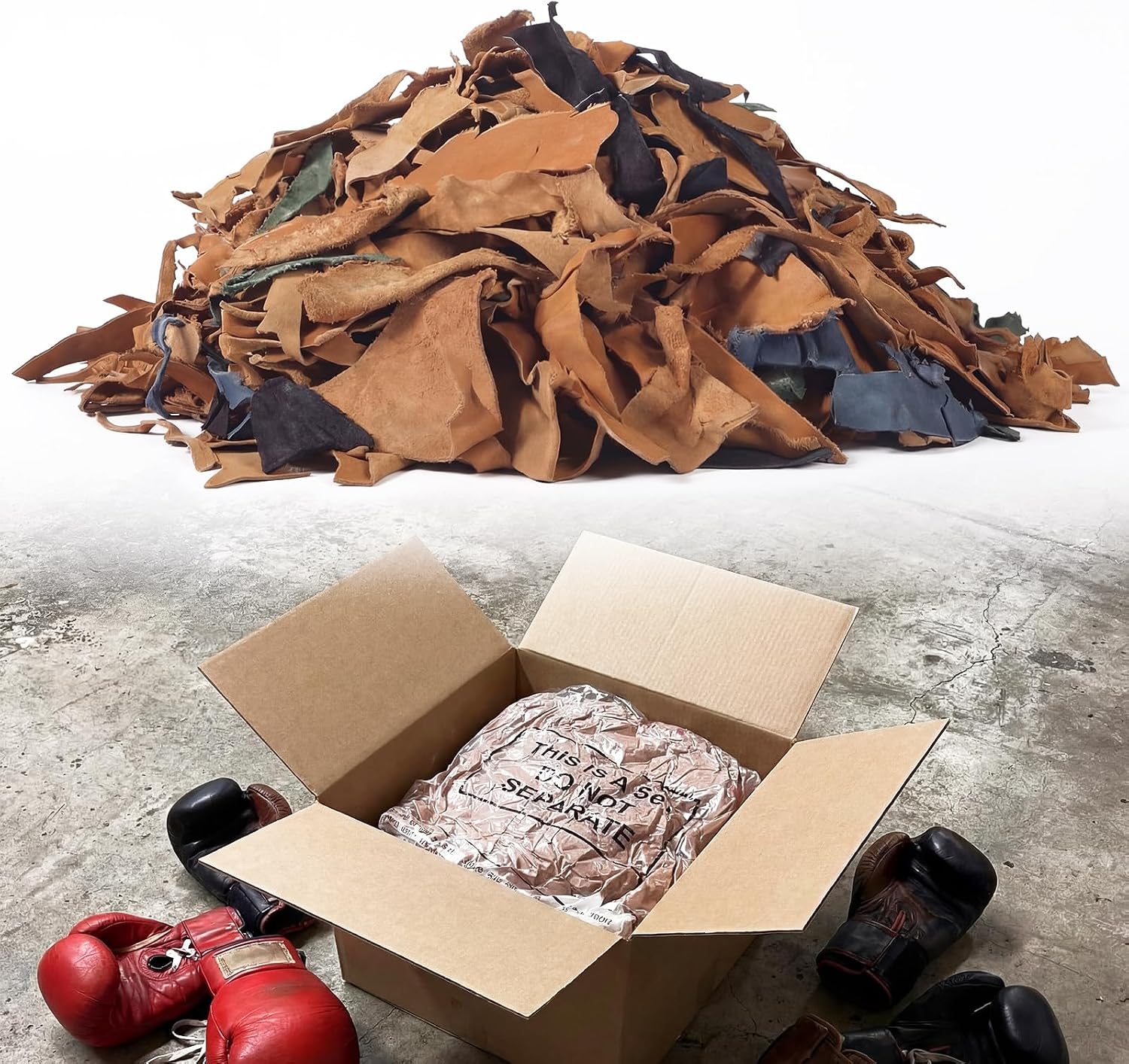 15 lb Punching Bag Filler Bean Bag Chair Filling Couch Cushions Filler Shredded Leather Material Stuffing Refill for Pillows, Boxing Bags, Sofa, Craft Supplement, Pouf, Muay Thai