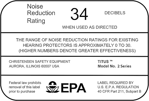Miniatura 5 de TITUS Serie 2 34 protectores auditivos NRR Slim-Line y Competition G26 Competition Z87.1 - Combos de gafas de seguridad (negro, amarillo)