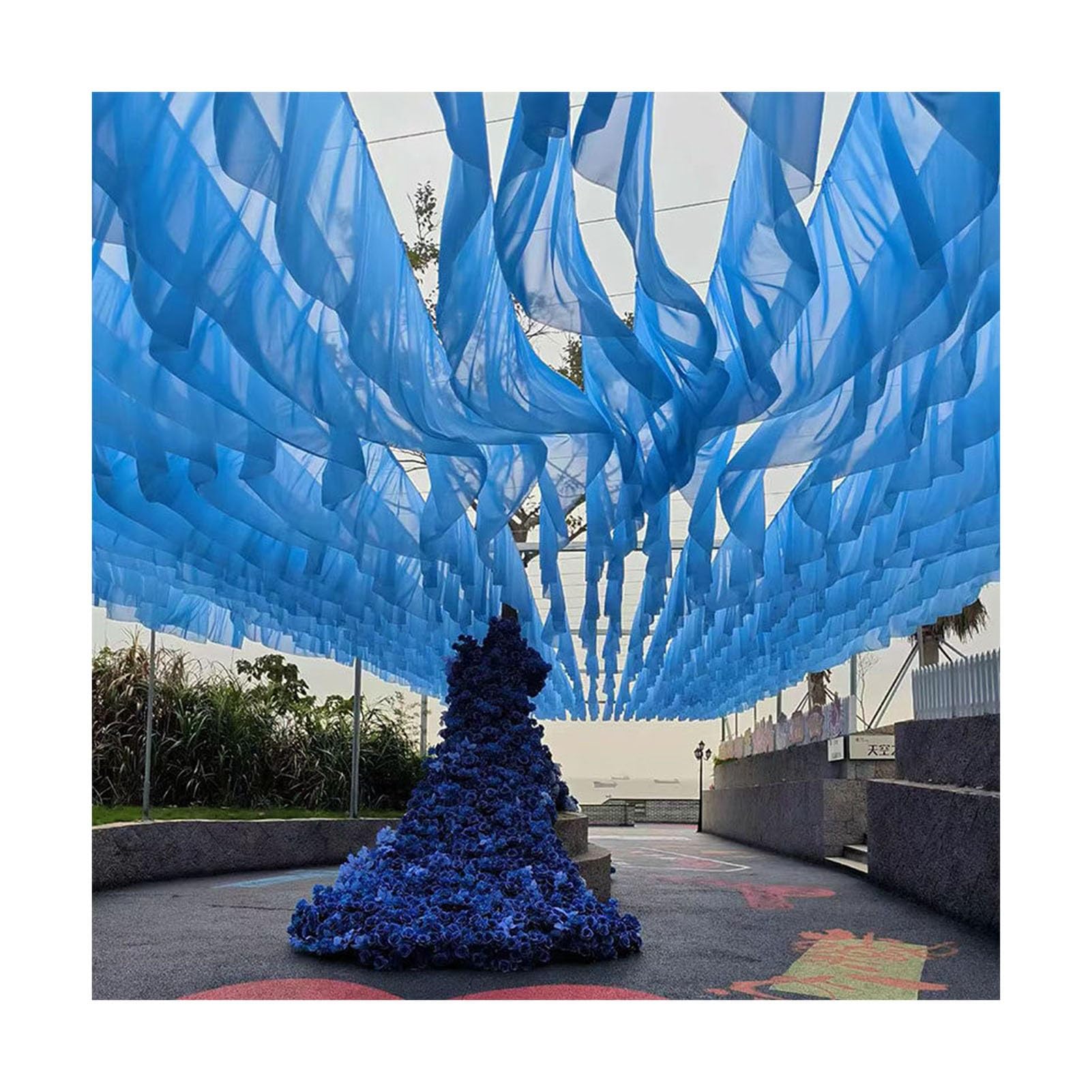 VOLURE Voile Gauze Ceiling Drapes, Voile Ceiling Drapes 500x30-100cm For Wedding Party Decor(Style 7,500x100cm)