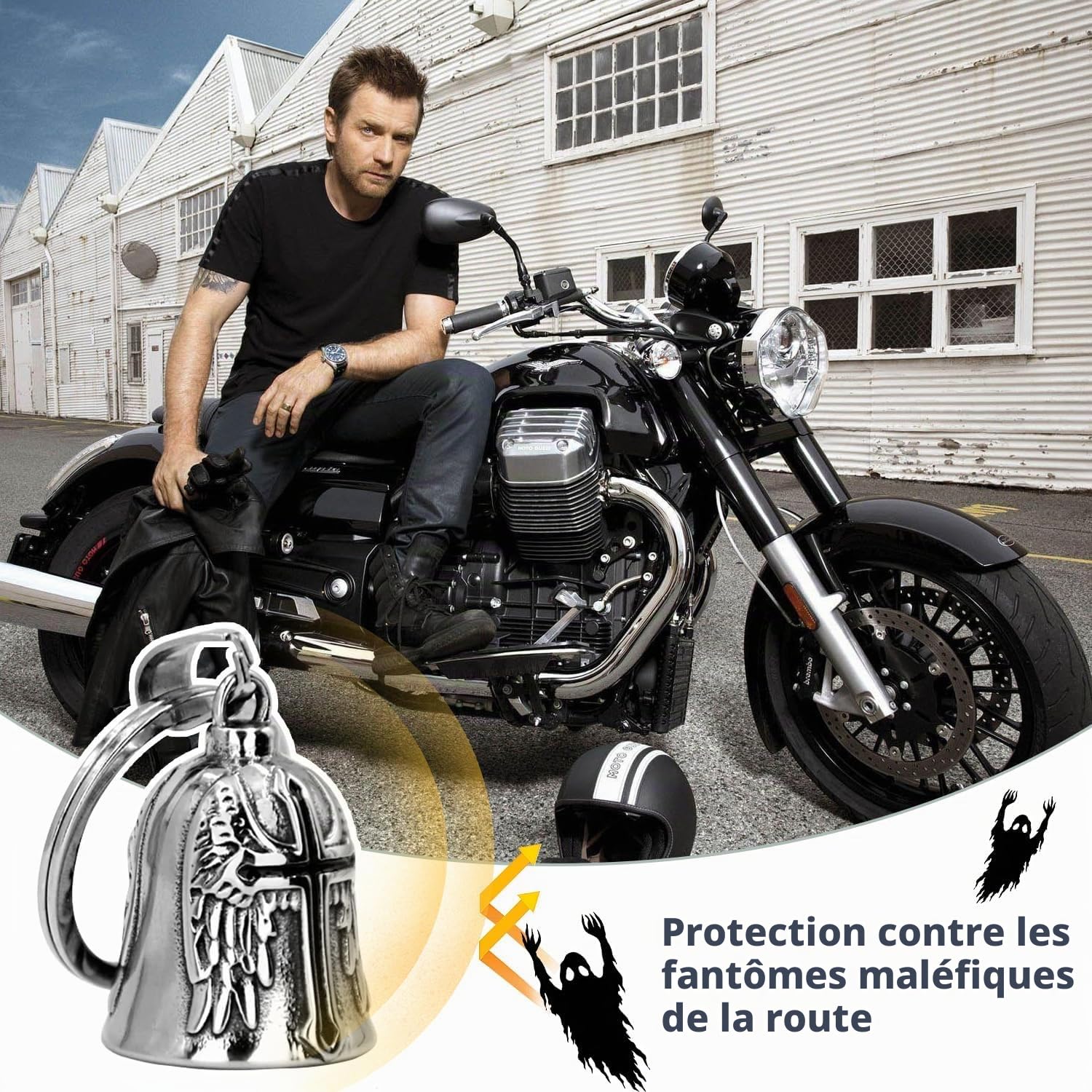 XNZMYN 2 Pièces Fahrradglocke, ölig Guardian Bell Motorrad, Motorrad Glöckchen, Motorrad Glocke Glücksbringer mit Ring Zum Aufhängen, für Segne Den Frieden