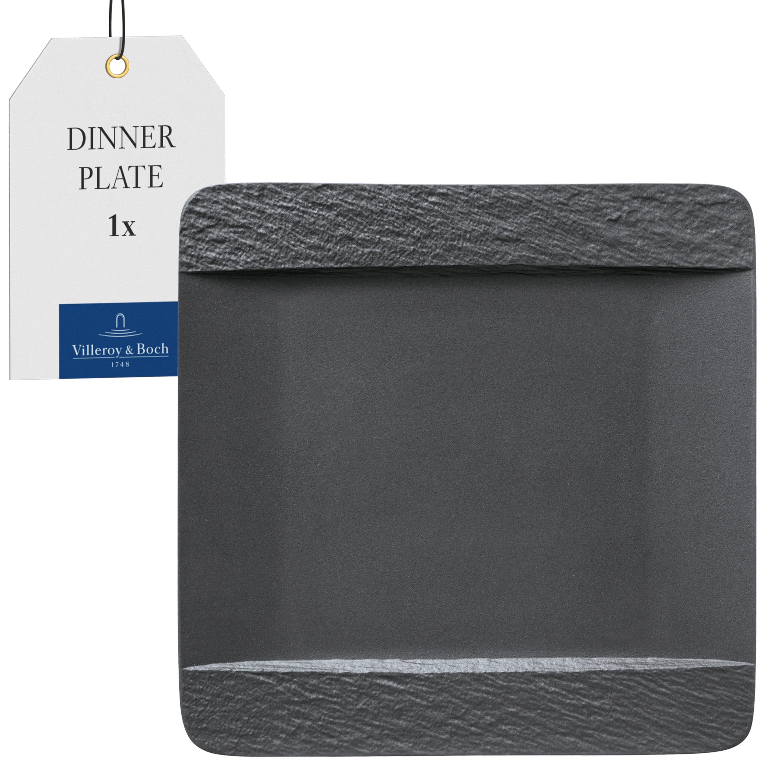 Villeroy & Boch - Manufacture Rock Dinner Plate 28 cm Black, Dishwasher Safe, Microwave Safe, Black Plate, Ceramic, Tableware, Dinnerware, Premium Porcelain