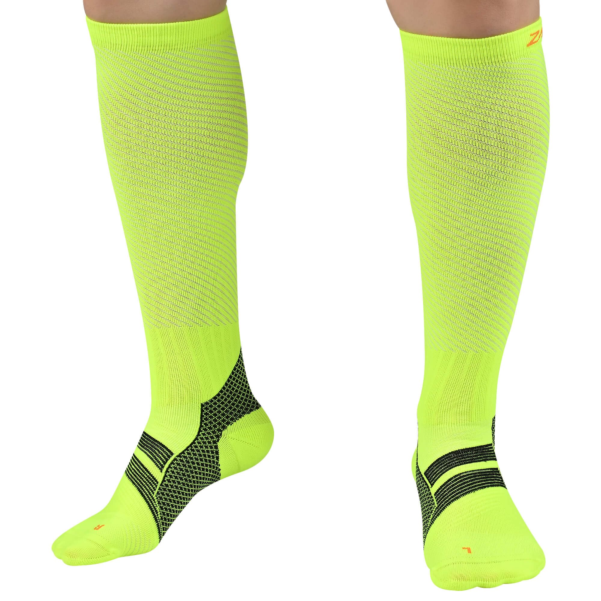 ZaTech Merino Plantarfasziitis Socken, Micro Crew (Schwarz,