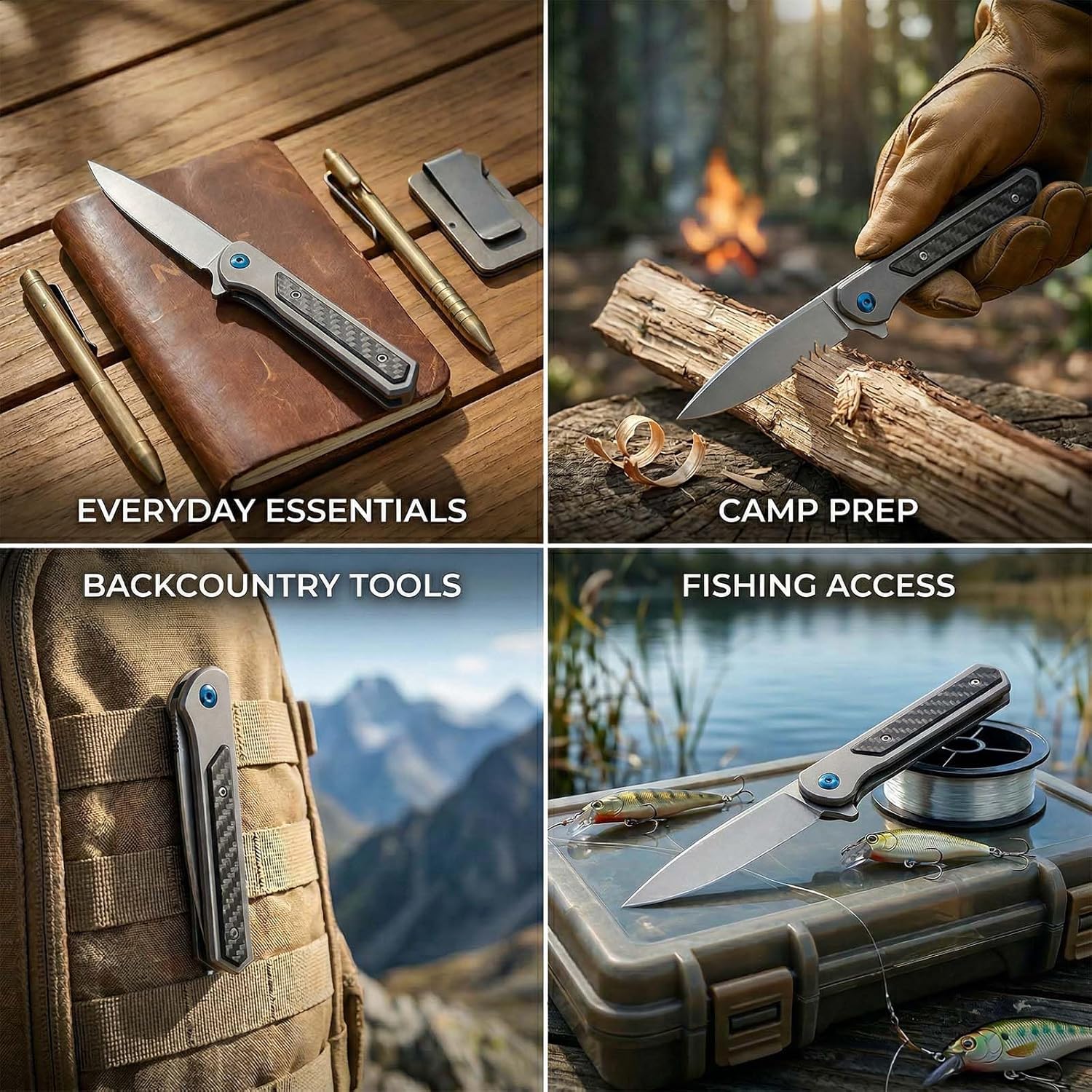 Folding Pocket Knife for Men, 3.2" Stainless Steel Blade with Pocket Clip, EDC Sharp Knife for Camping Survival Hiking, Stocking Stuffers Gifts for Men Women Husband