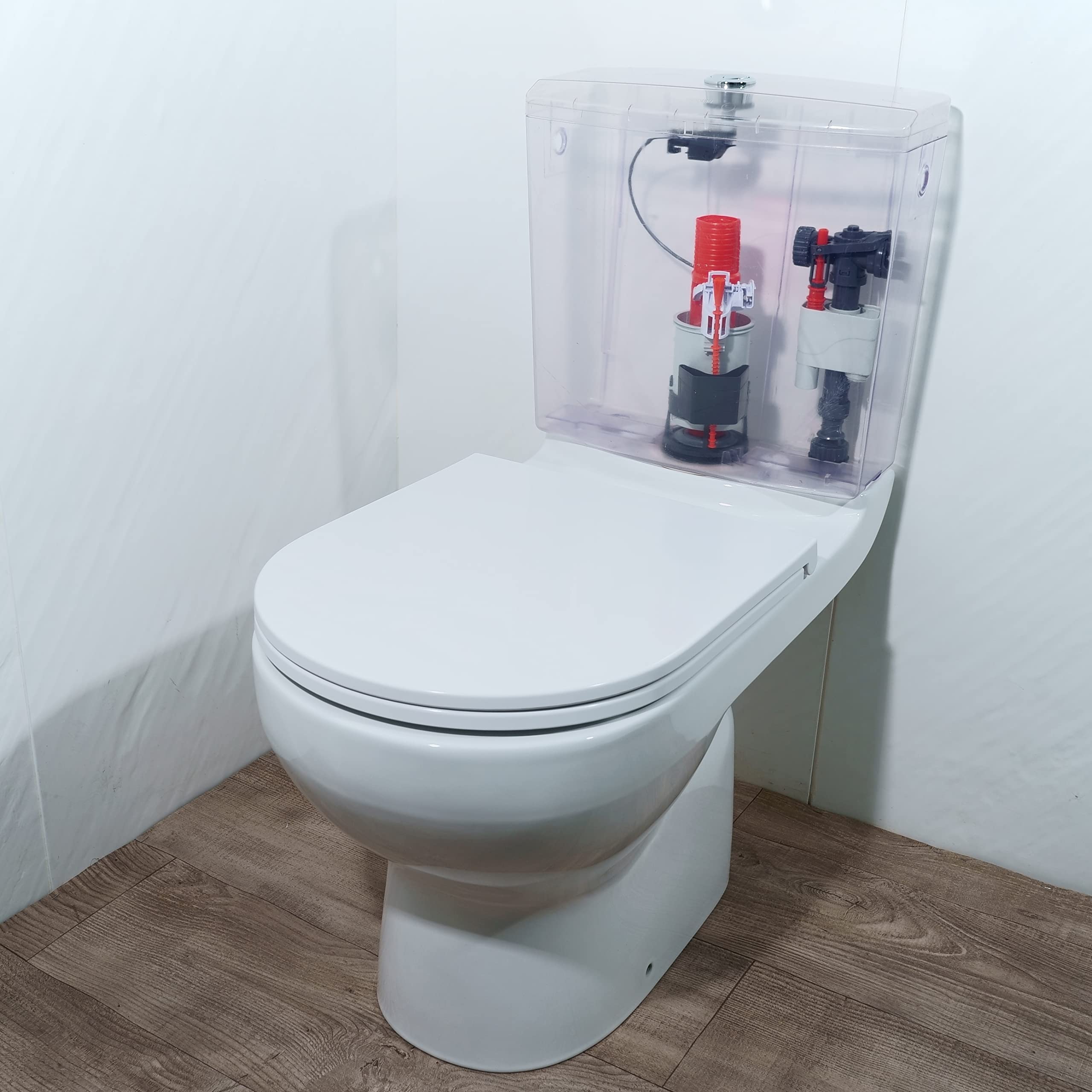 Wirquin 10723731 Chasse d'eau wc robinet flotteur à alimentation latérale et basse Doblo, gris | Régulation précise, installation facile, adaptable à tous types de réservoirs, économie d'eau